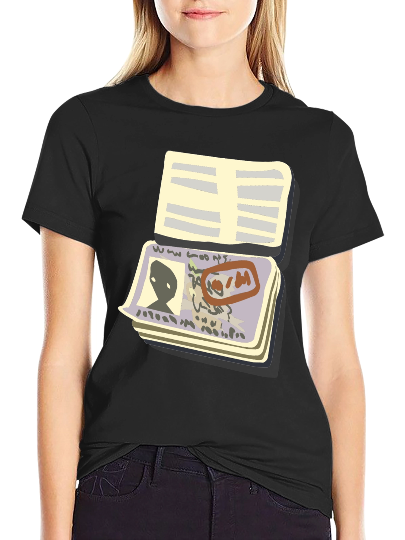 Alien Passport T-Shirt - Black Novelty Tee