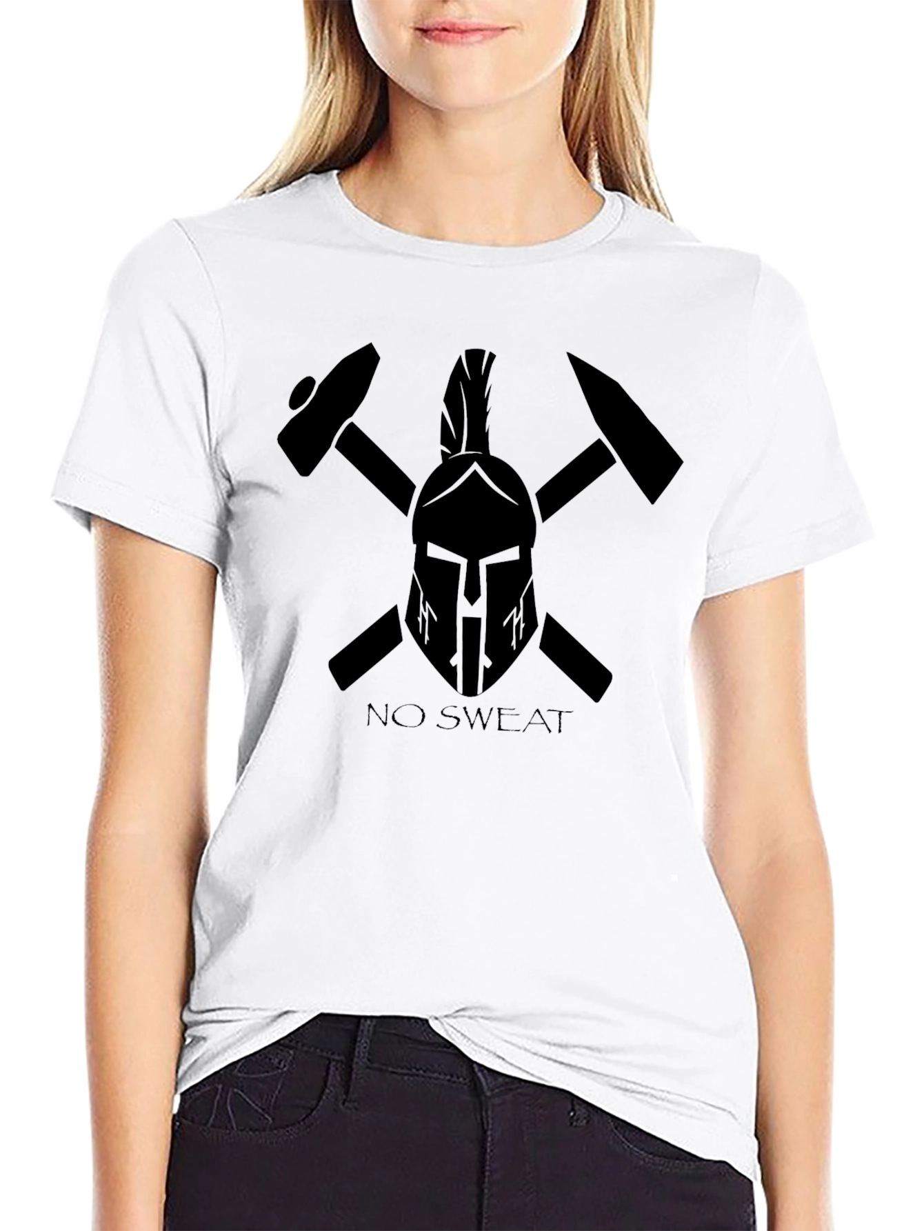 No Sweat Spartan Helmet Graphic T-Shirt