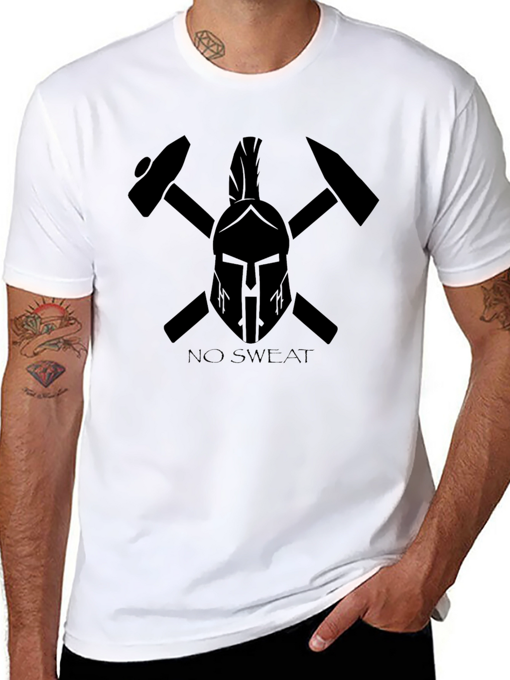 No Sweat Spartan Helmet Graphic T-Shirt