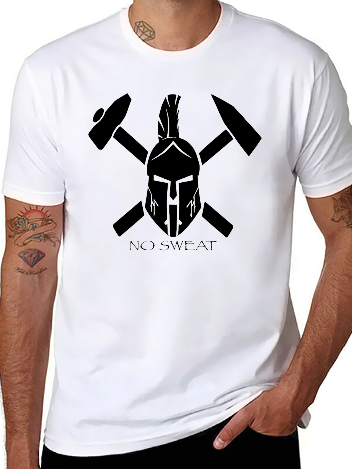 No Sweat Spartan Helmet Graphic T-Shirt