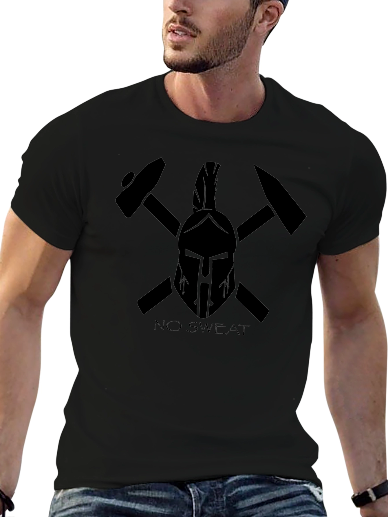 No Sweat Spartan Helmet Graphic T-Shirt