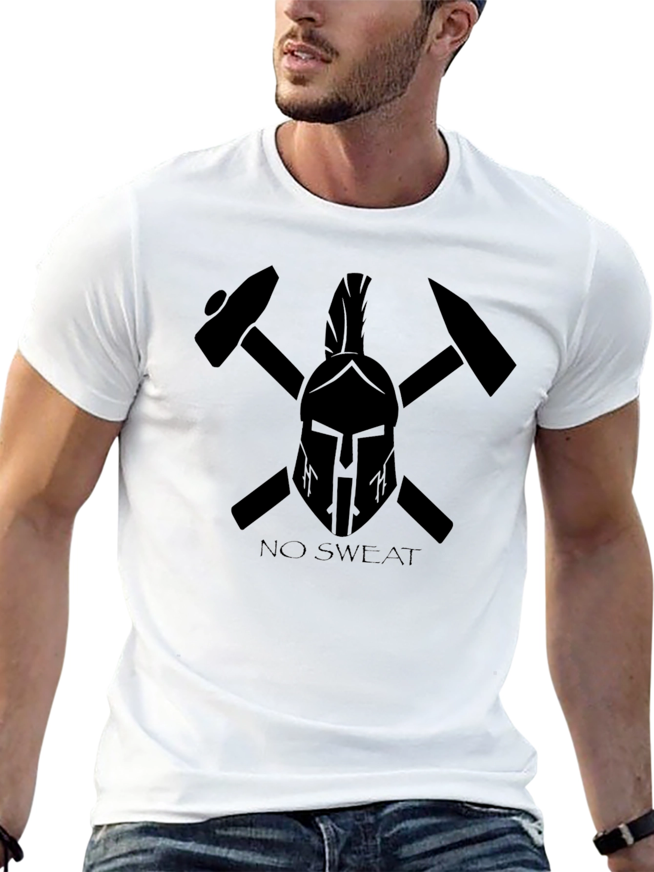 No Sweat Spartan Helmet Graphic T-Shirt