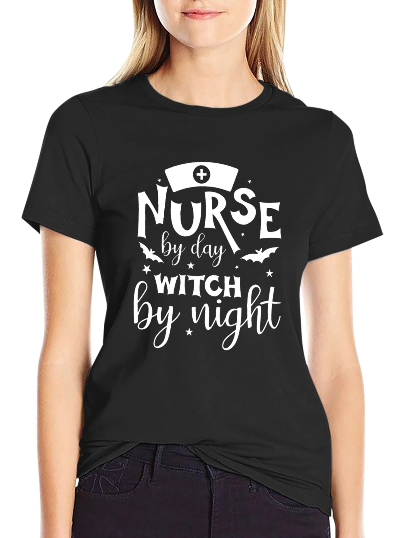 Nurse By Day Witch By Night T-Shirt - Black Graphic Tee