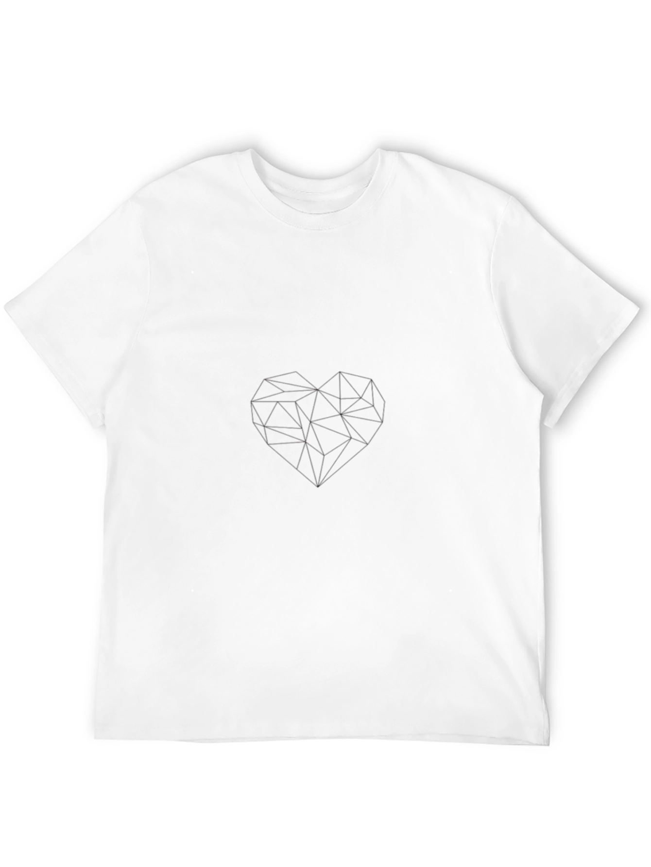 Geometric Heart Tee - Modern Black T-Shirt