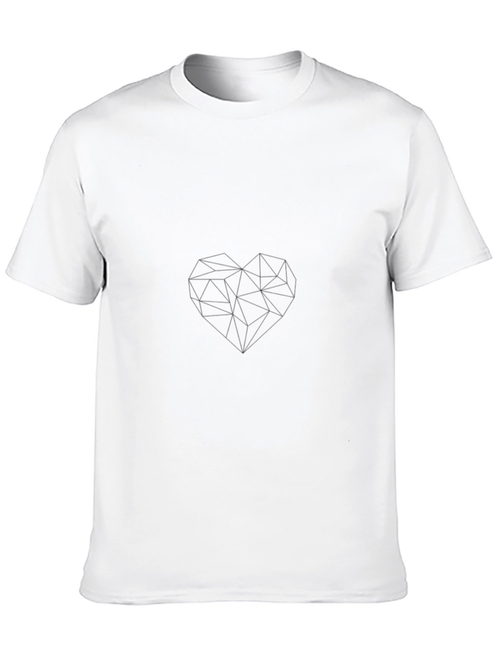 Geometric Heart Tee - Modern Black T-Shirt