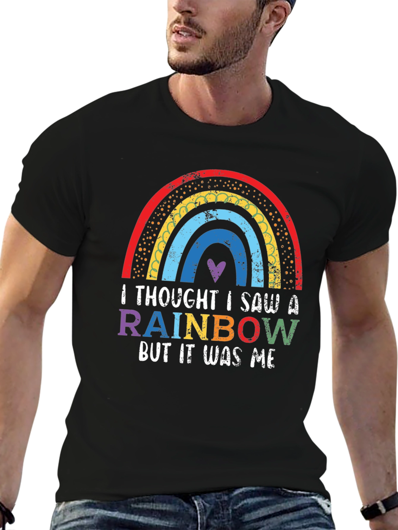 Rainbow Graphic T-Shirt - Thought I Saw A Rainbow