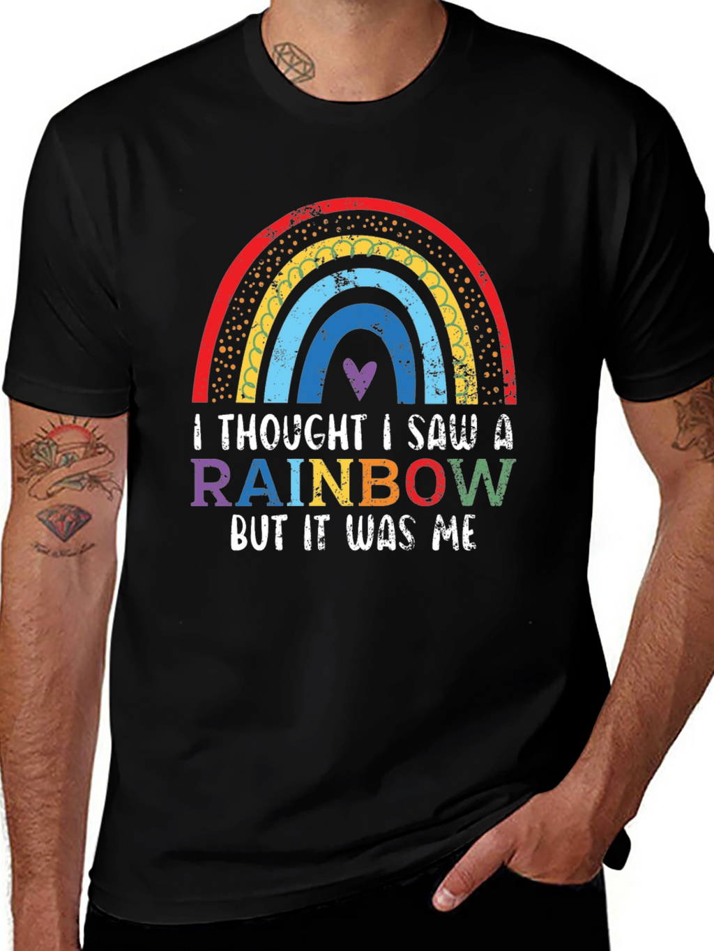 Rainbow Graphic T-Shirt - Thought I Saw A Rainbow