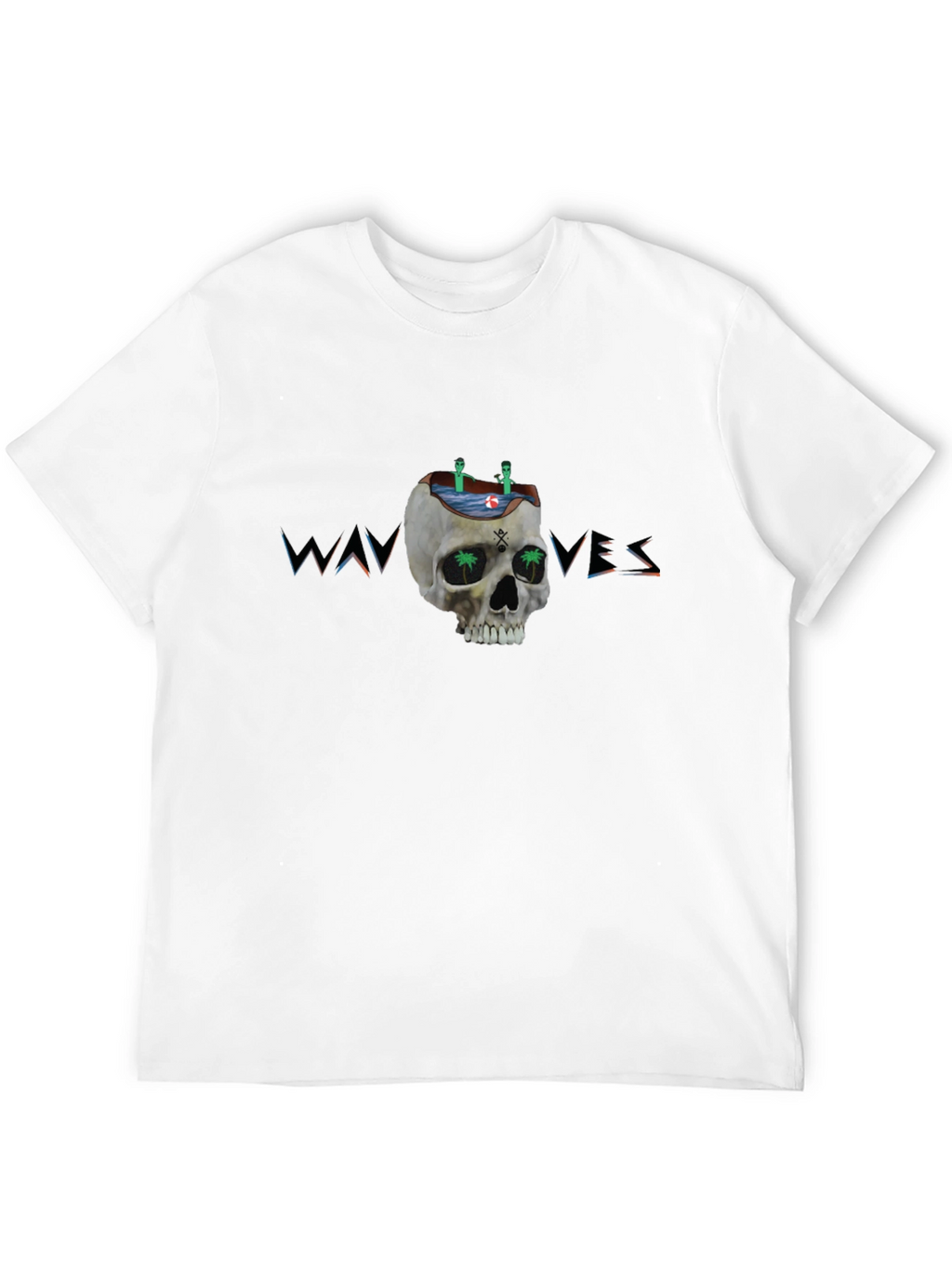 Skull Waves Graphic Tee - Unique Design