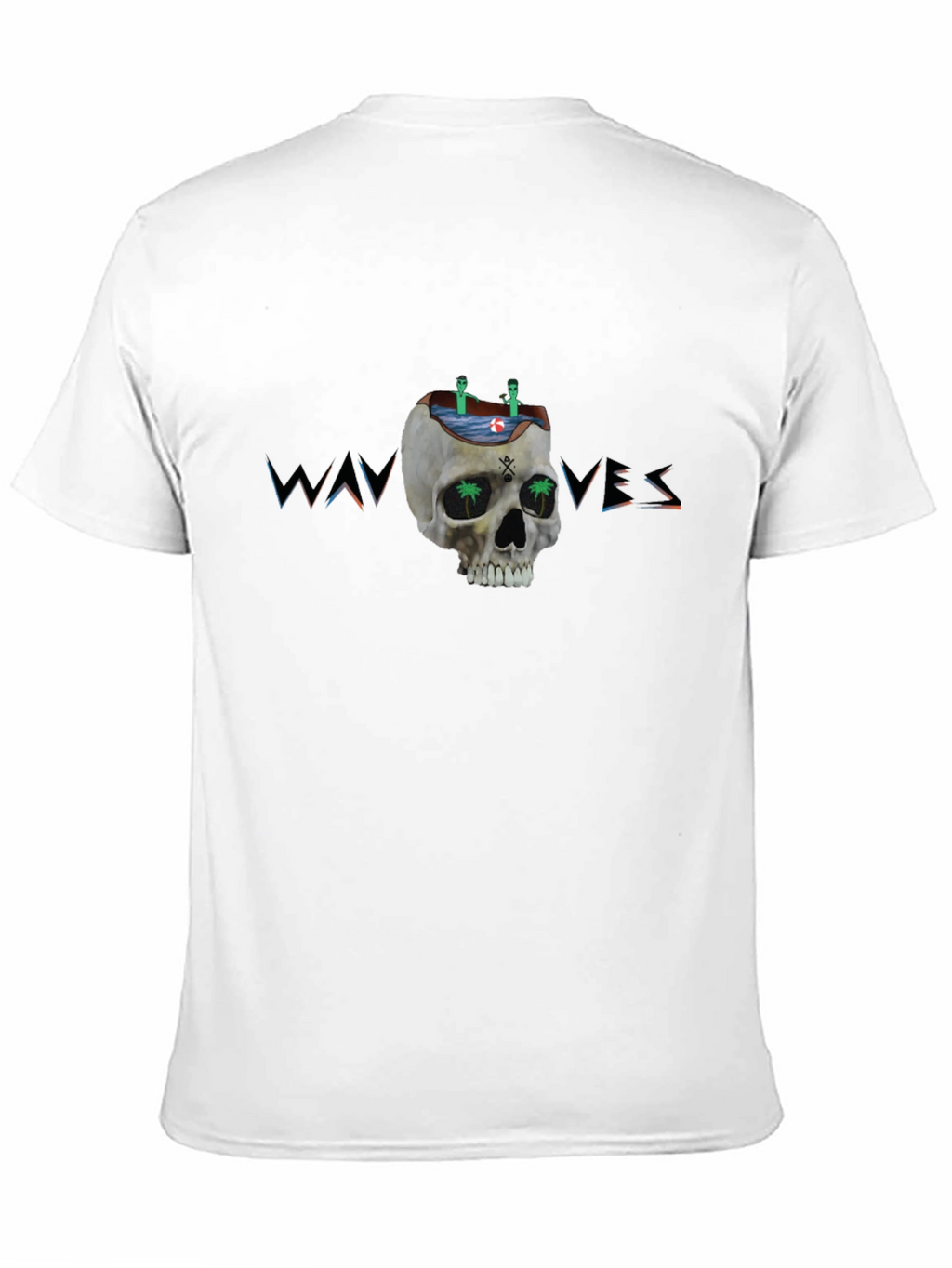 Skull Waves Graphic Tee - Unique Design