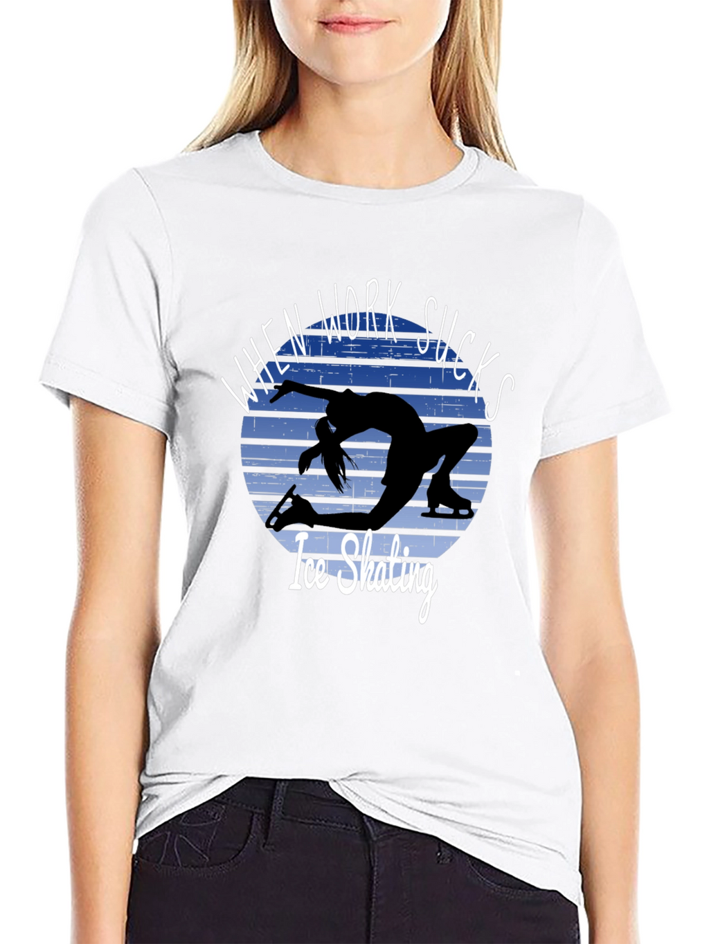 Ice Skating T-Shirt: When Work Sucks Graphic Tee