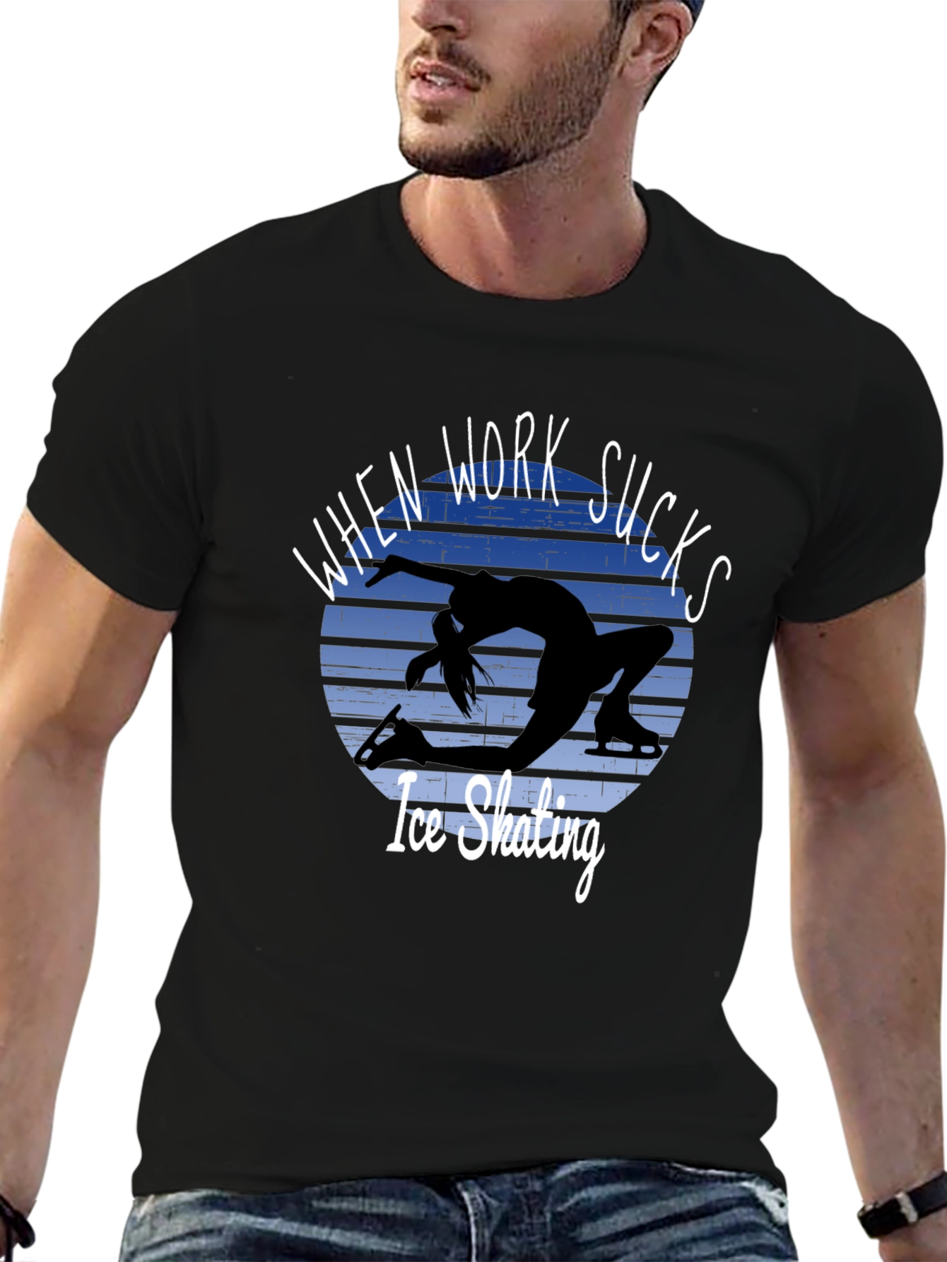 Ice Skating T-Shirt: When Work Sucks Graphic Tee