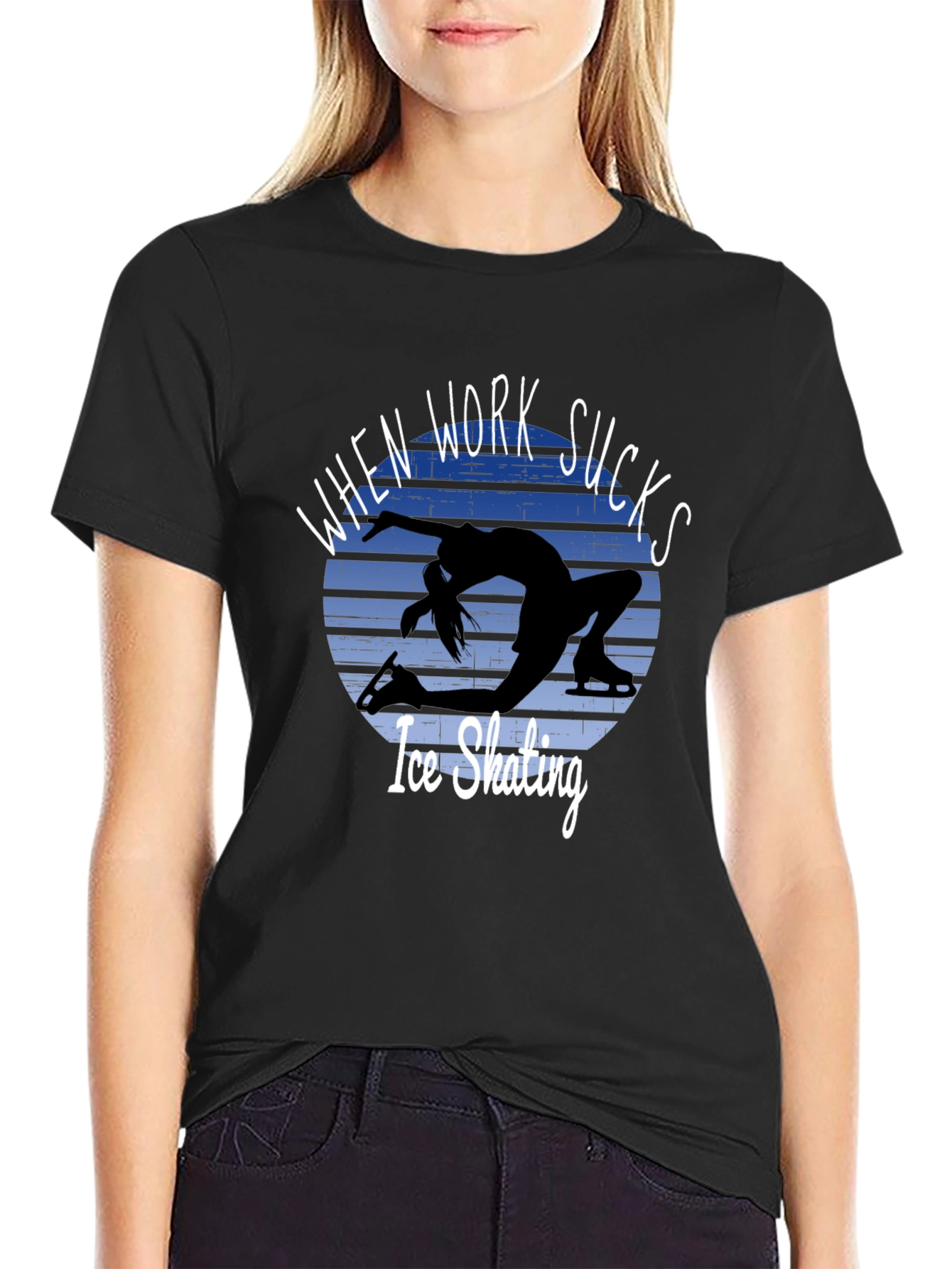 Ice Skating T-Shirt: When Work Sucks Graphic Tee