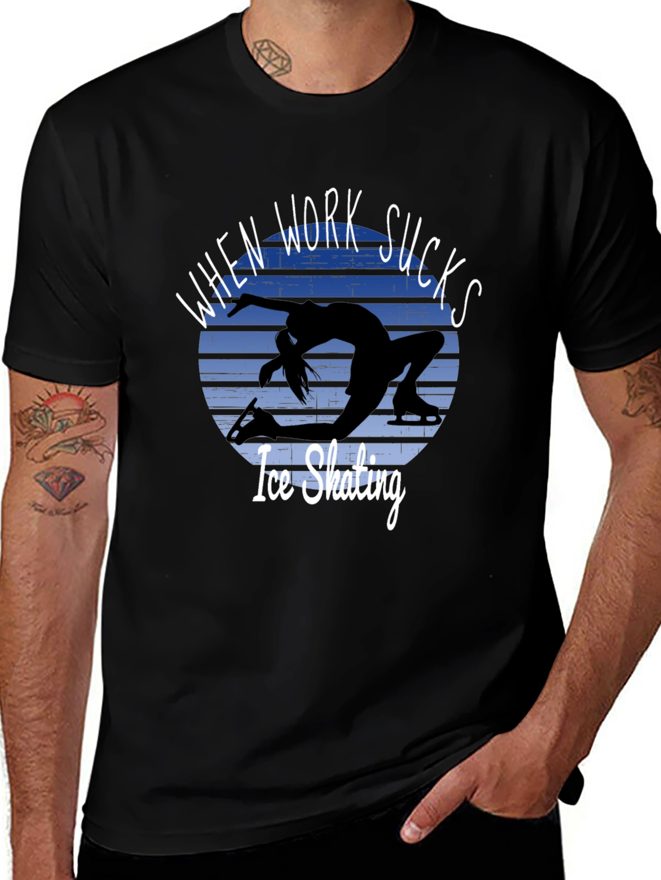 Ice Skating T-Shirt: When Work Sucks Graphic Tee