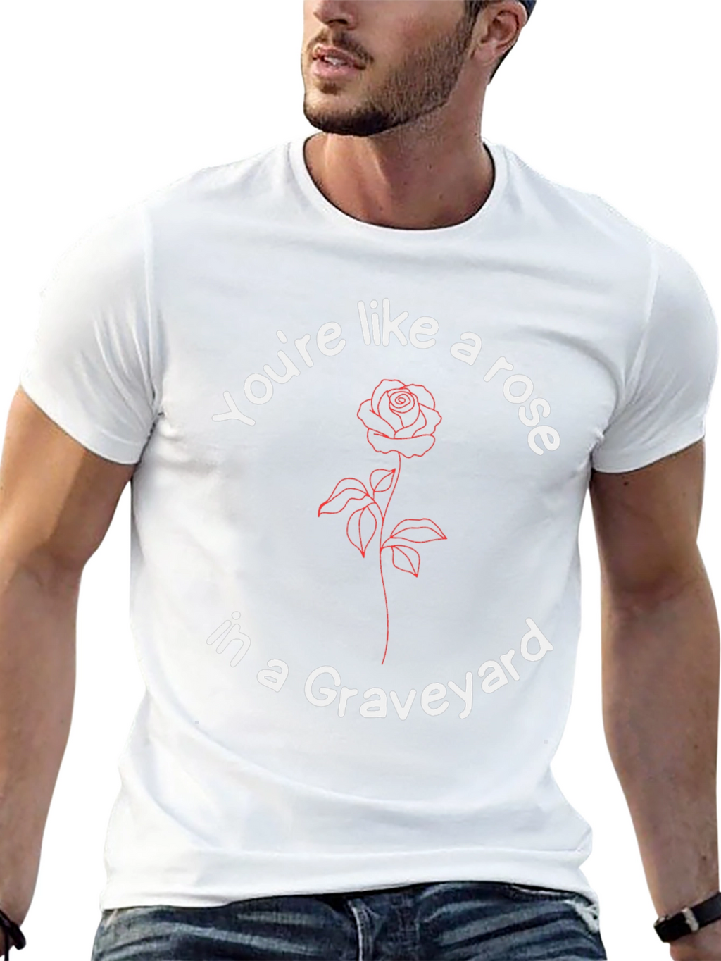 Rose in a Graveyard Graphic T-Shirt