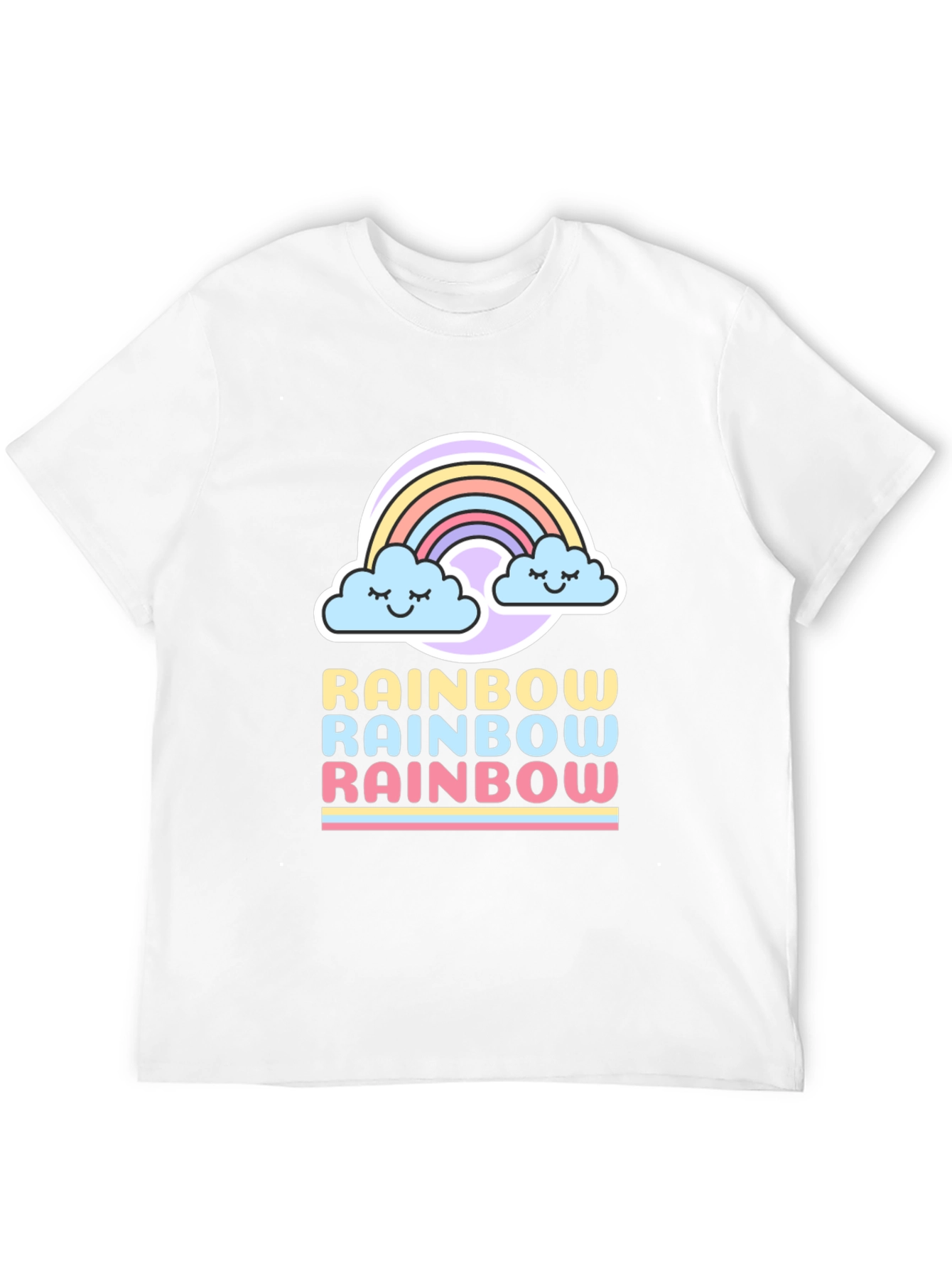 Cute Rainbow Graphic Tee - Black Short Sleeve Shirt