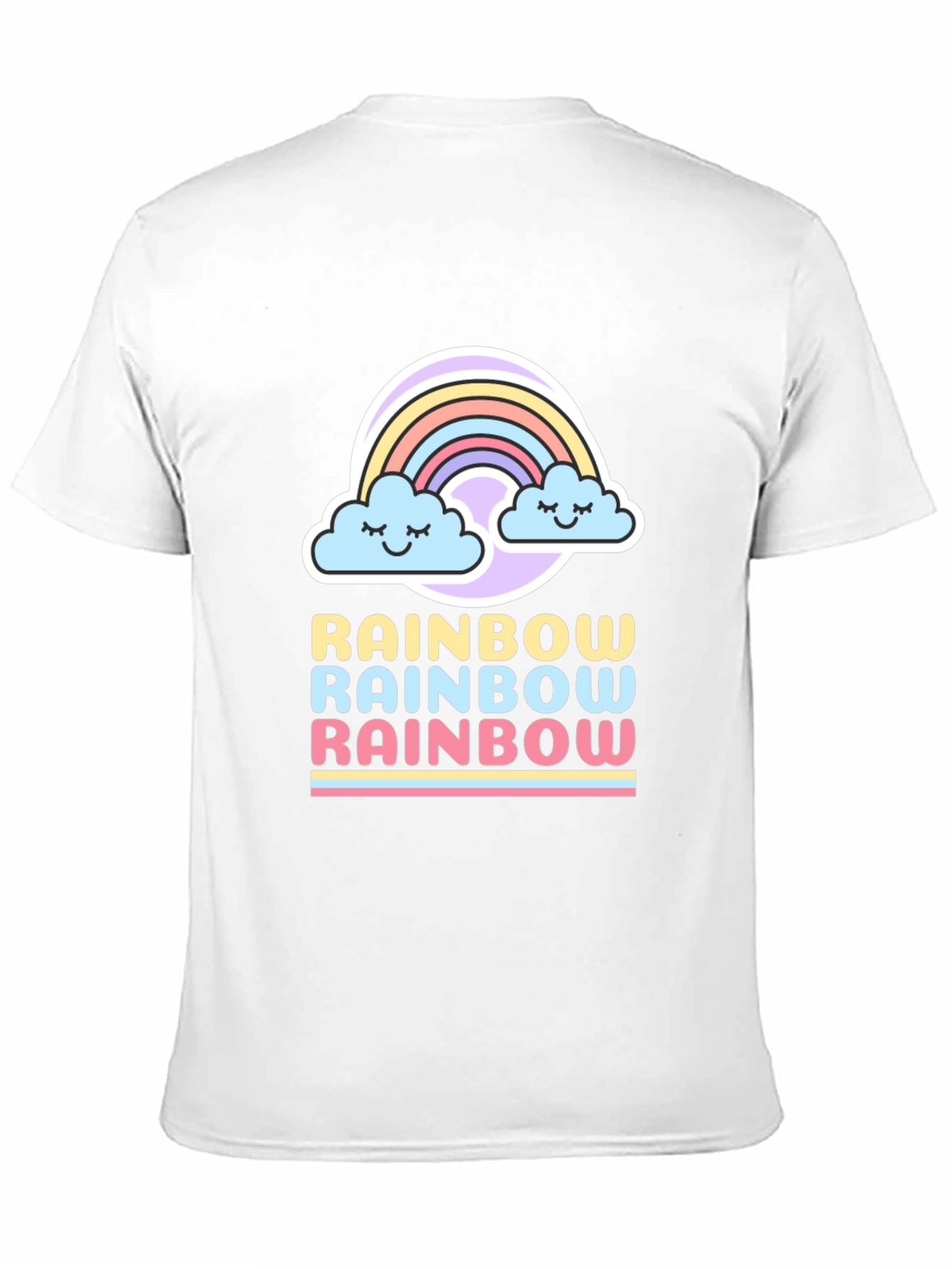 Cute Rainbow Graphic Tee - Black Short Sleeve Shirt