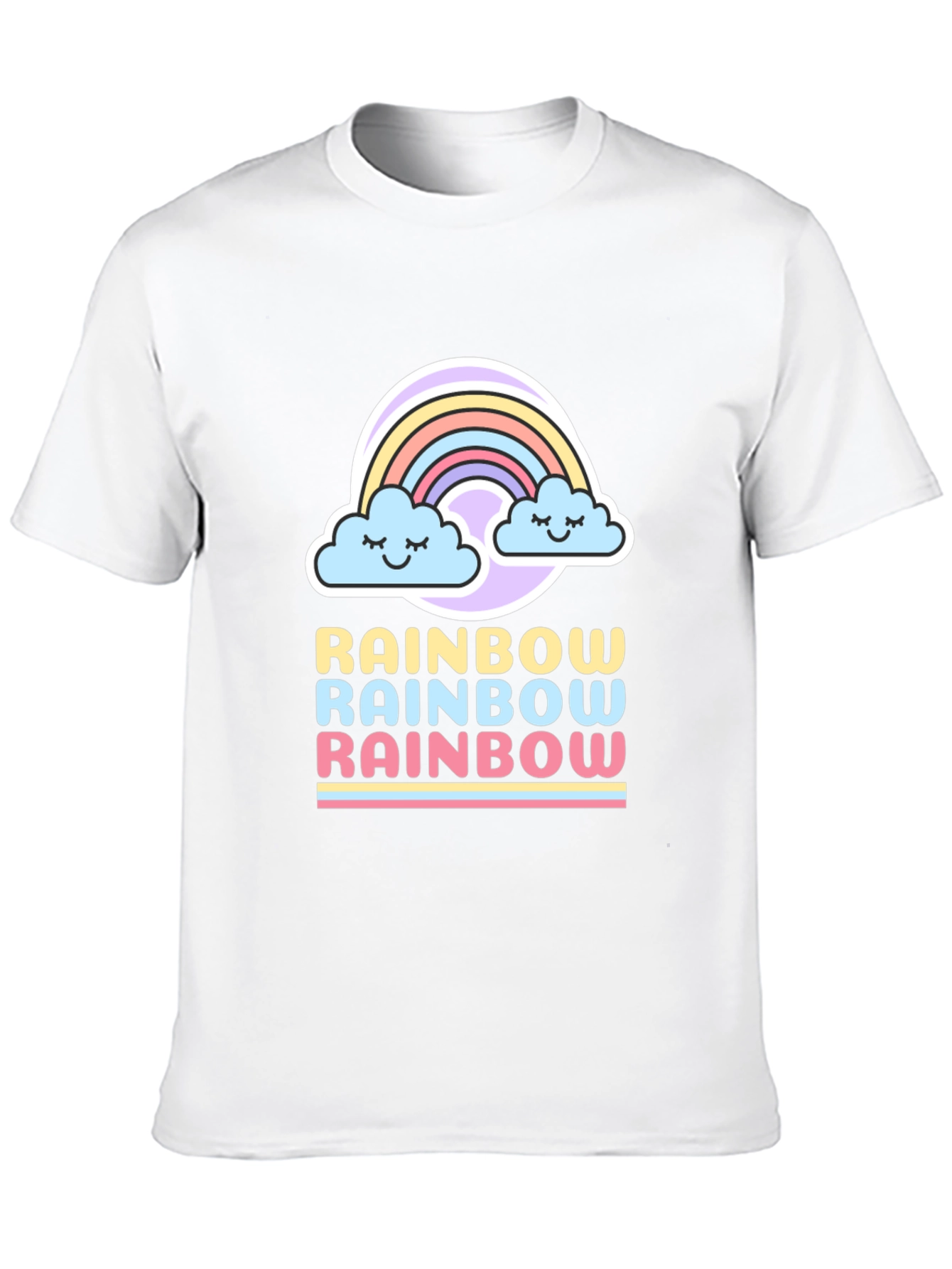 Cute Rainbow Graphic Tee - Black Short Sleeve Shirt