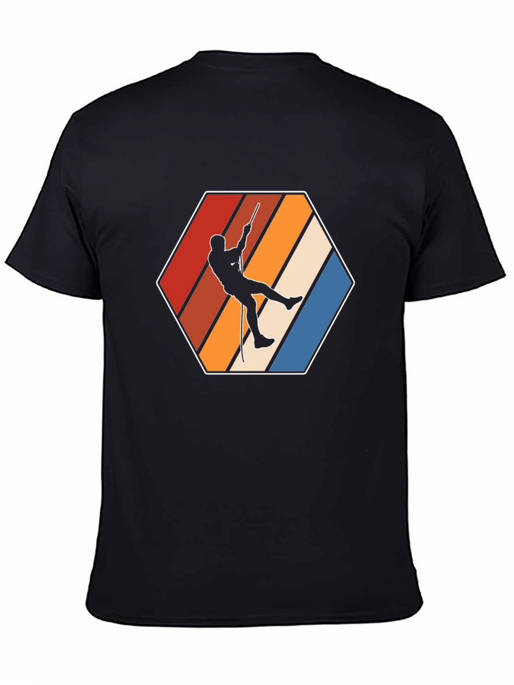Retro Rock Climbing T-Shirt - Unique Hexagon Design