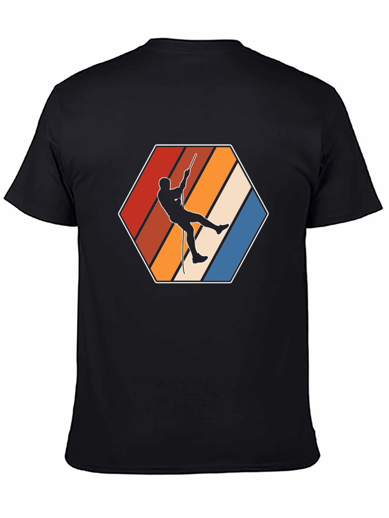 Retro Rock Climbing T-Shirt - Unique Hexagon Design