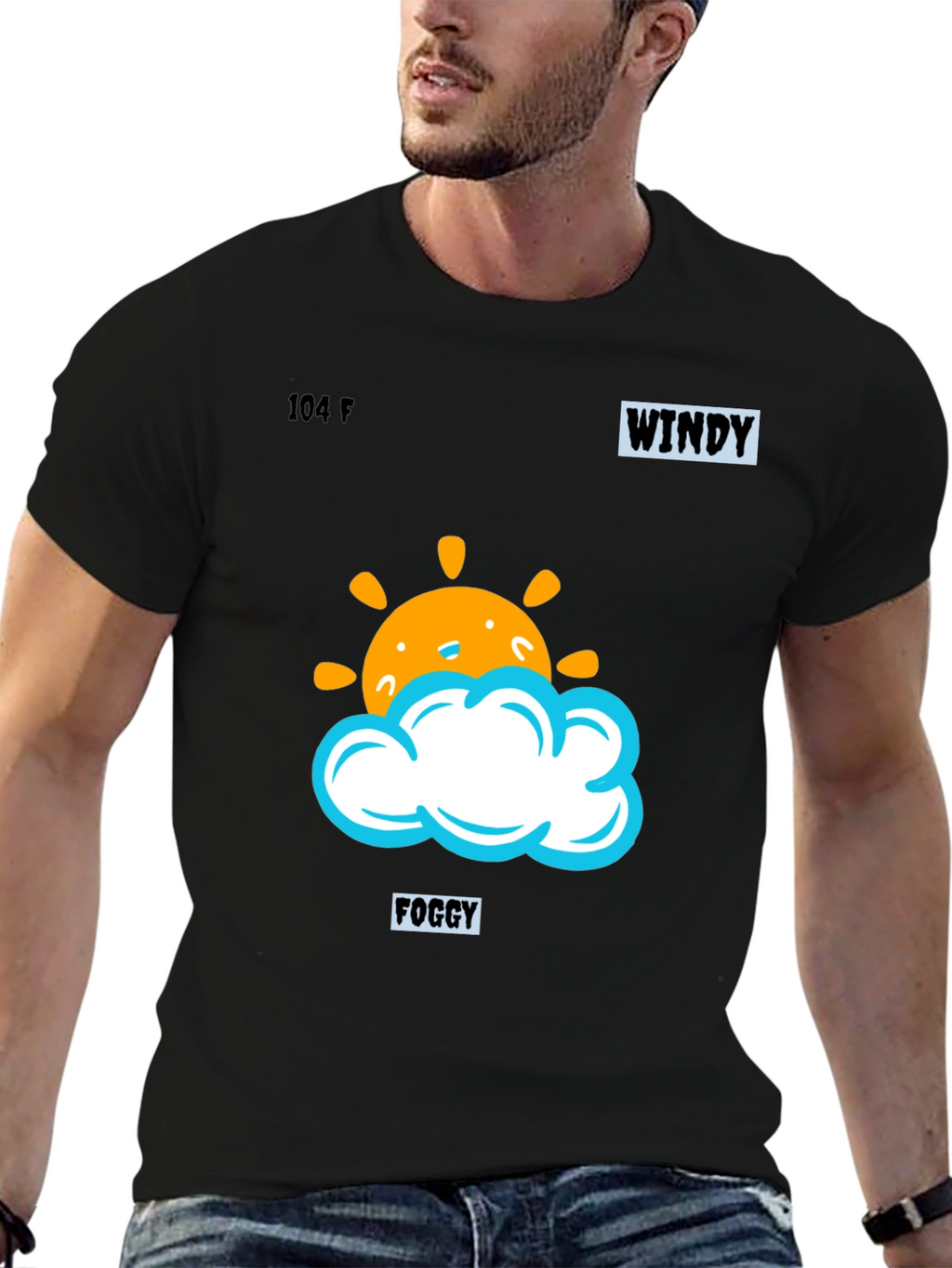 Weather Pattern Black Graphic Tee