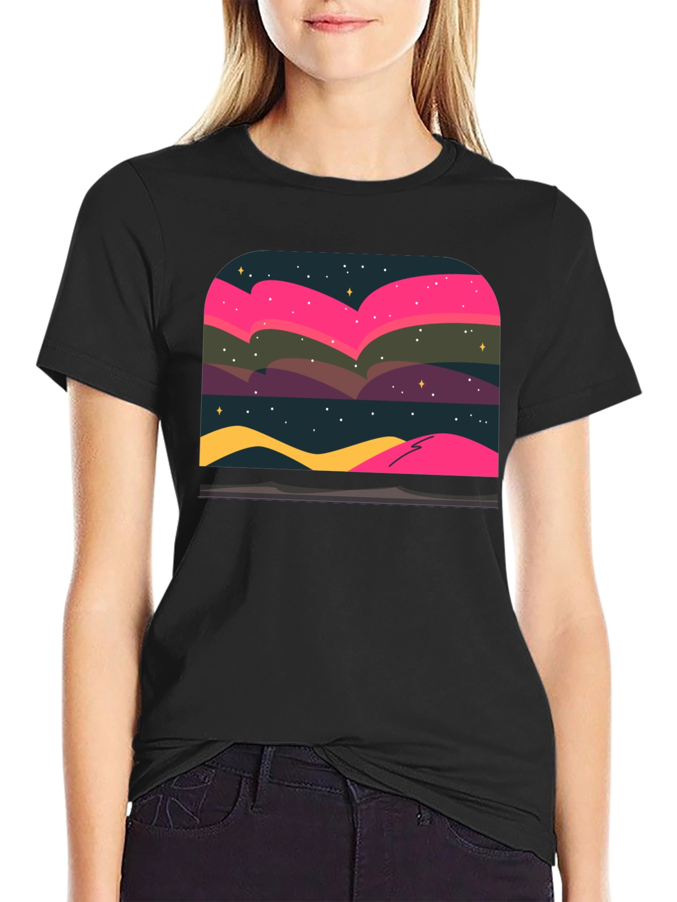 Northern Lights Graphic Tee - Black