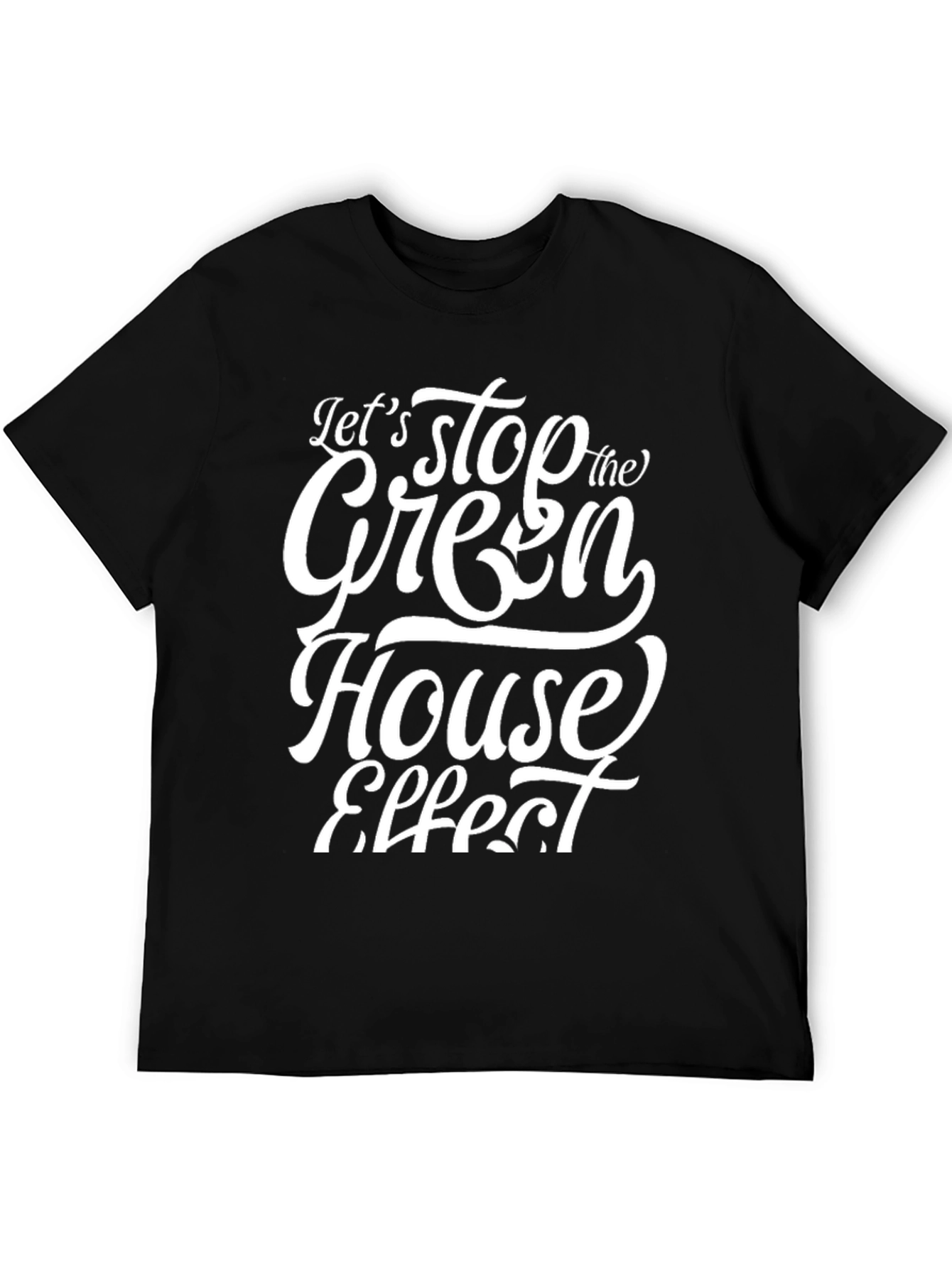 Stop Greenhouse Effect Black Graphic T-Shirt