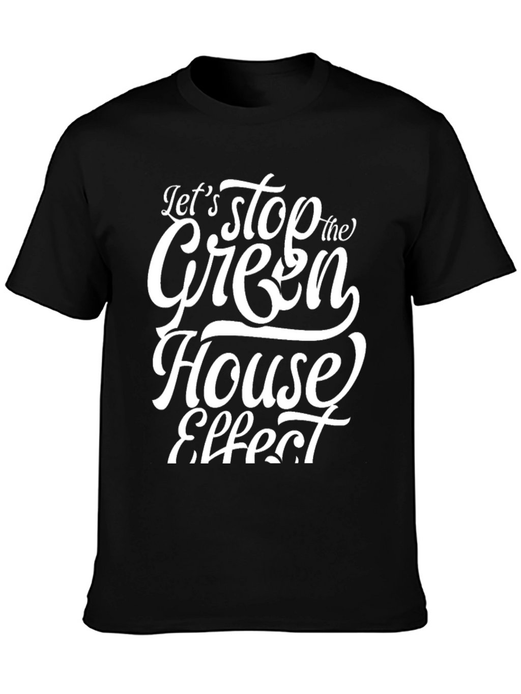 Stop Greenhouse Effect Black Graphic T-Shirt