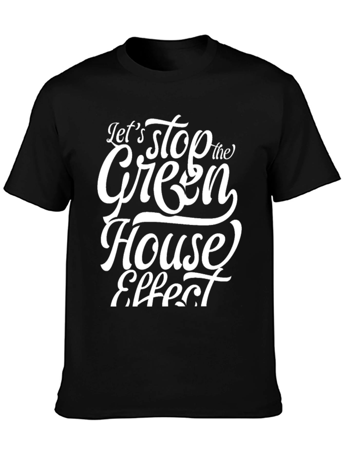 Stop Greenhouse Effect Black Graphic T-Shirt
