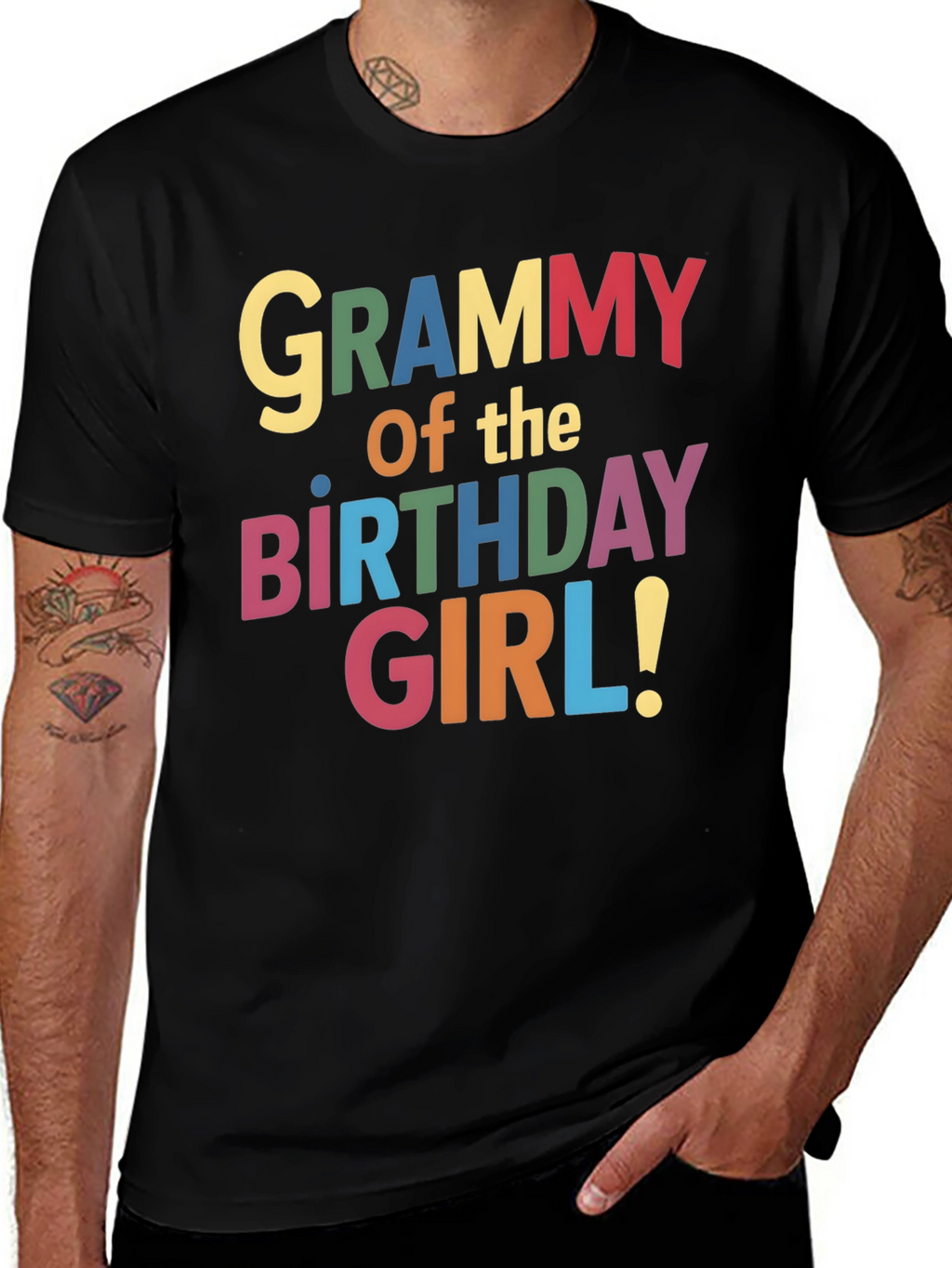 Grammy of the Birthday Girl Black T-Shirt