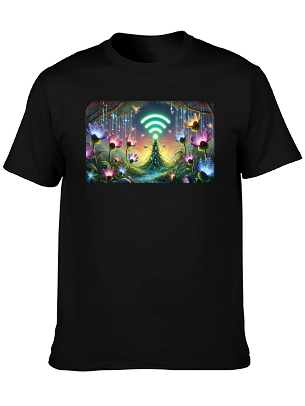 WiFi Fairy Garden Black T-Shirt