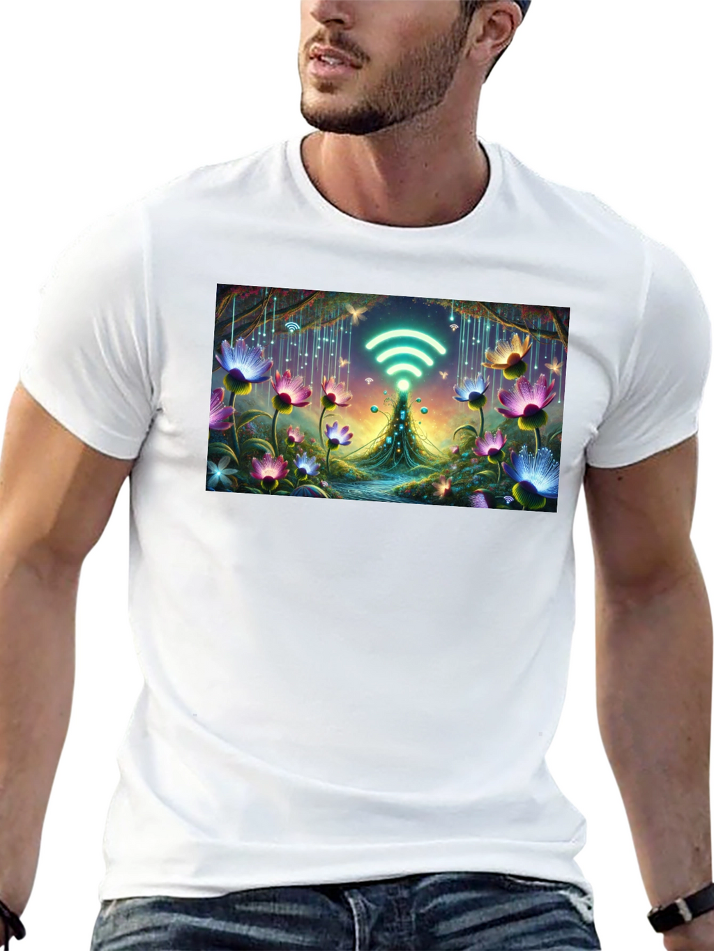 WiFi Fairy Garden Black T-Shirt
