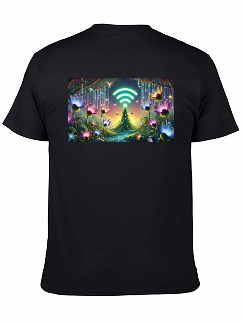 WiFi Fairy Garden Black T-Shirt