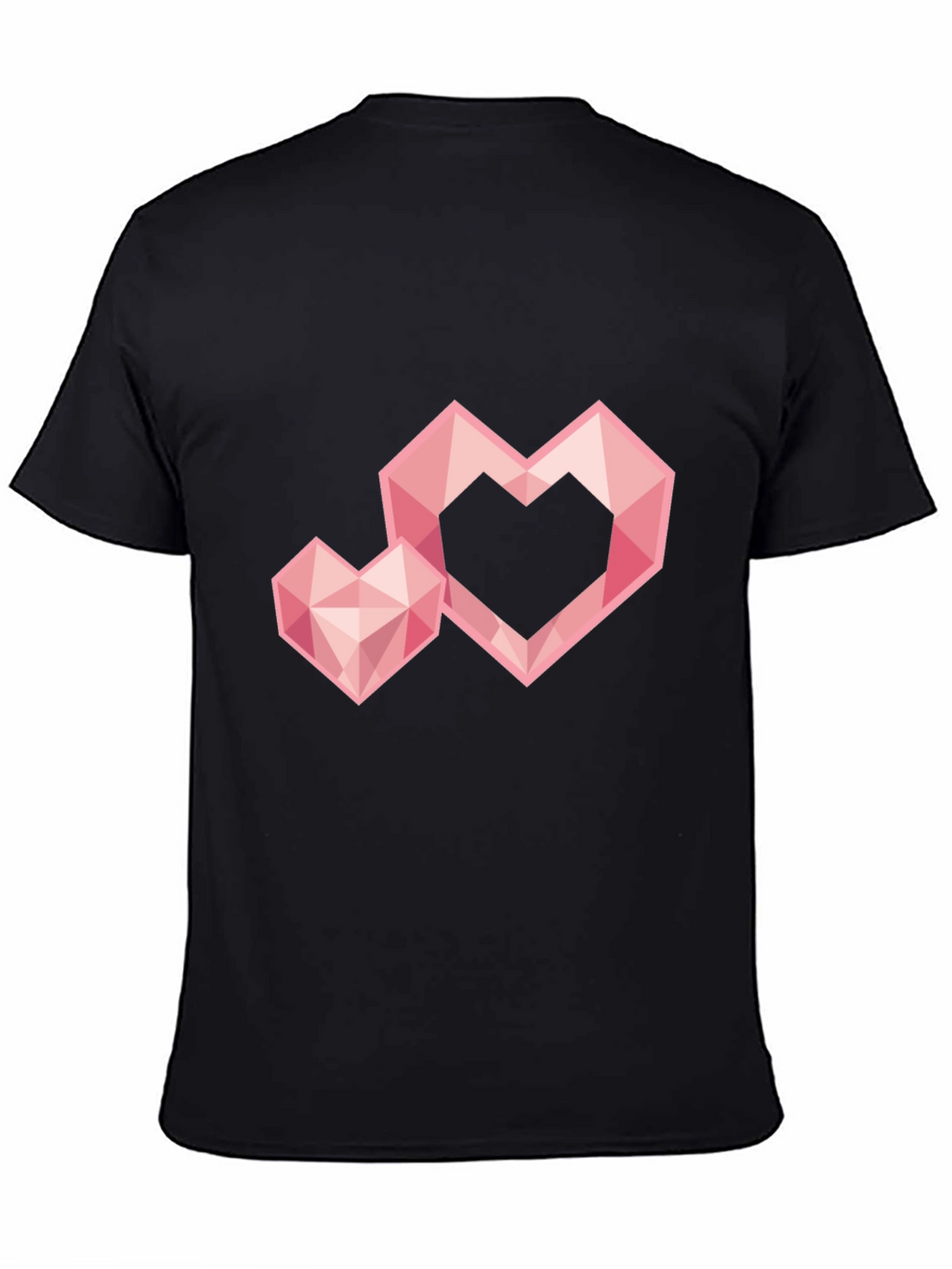 Geometric Heart Graphic Tee - Trendy Black T-Shirt