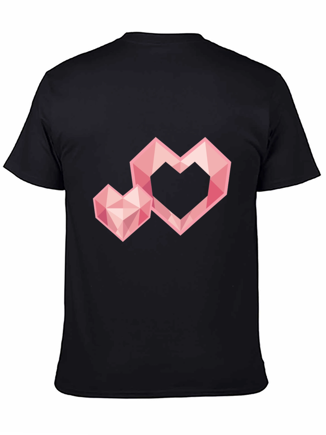 Geometric Heart Graphic Tee - Trendy Black T-Shirt