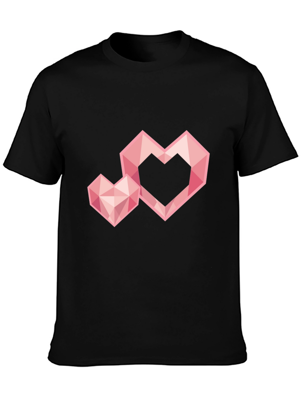 Geometric Heart Graphic Tee - Trendy Black T-Shirt