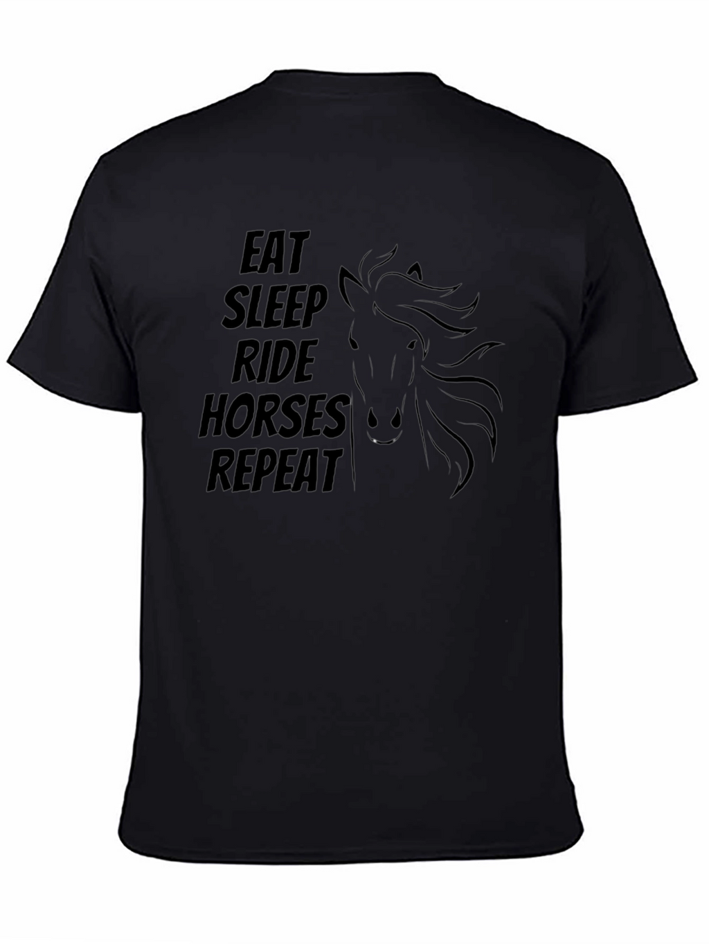 Eat Sleep Ride Horses Repeat Black T-Shirt