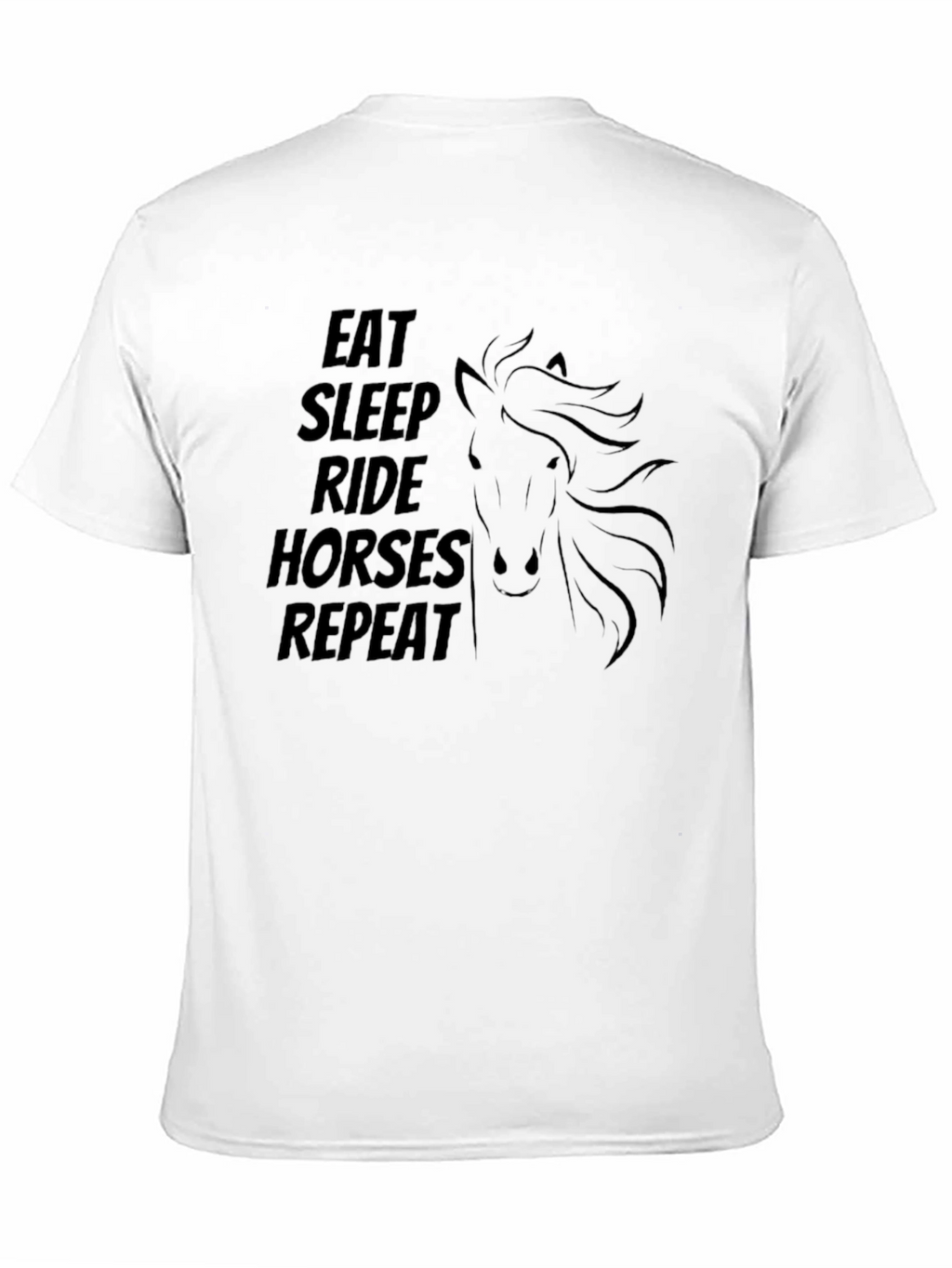 Eat Sleep Ride Horses Repeat Black T-Shirt
