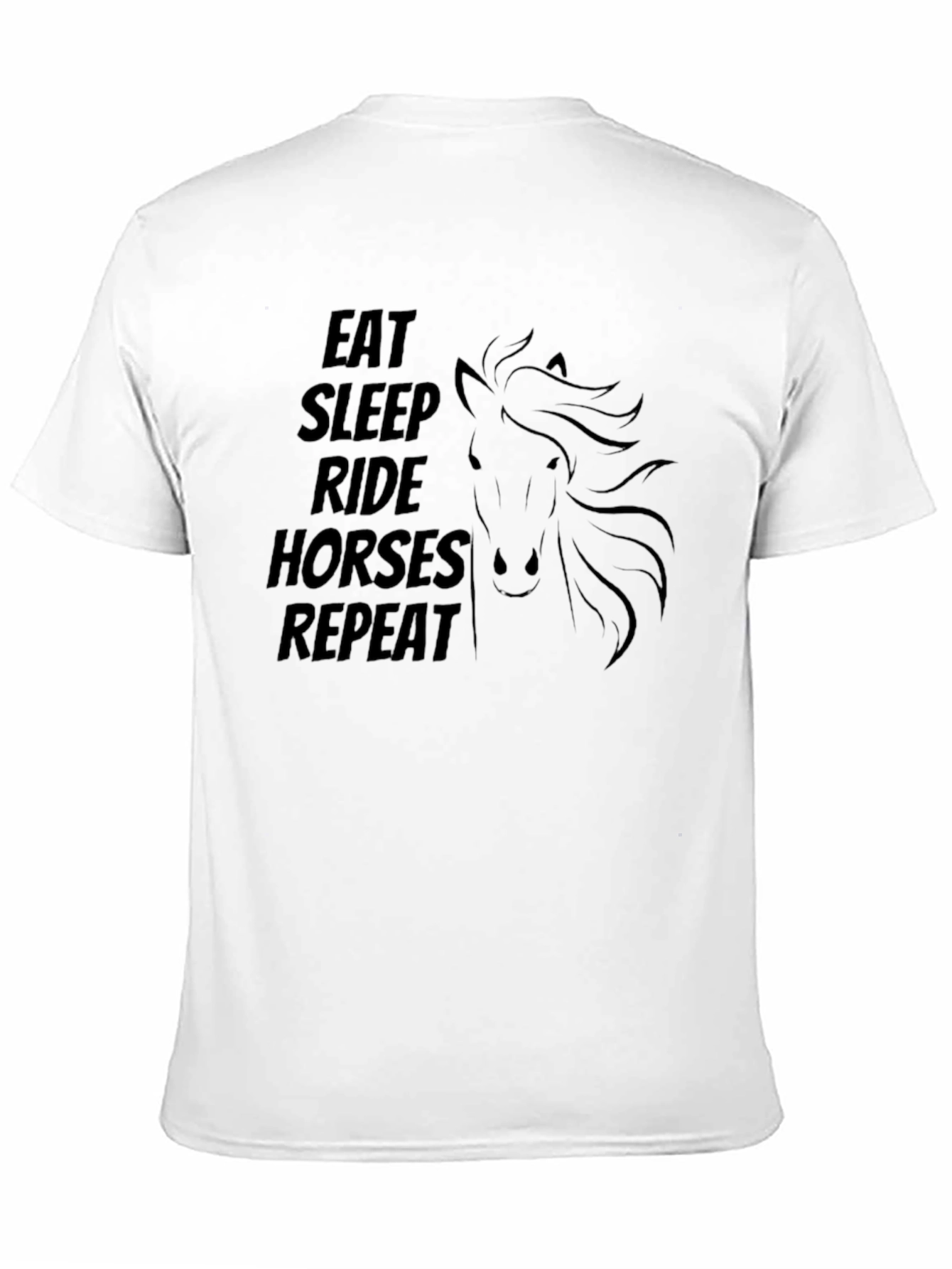 Eat Sleep Ride Horses Repeat Black T-Shirt
