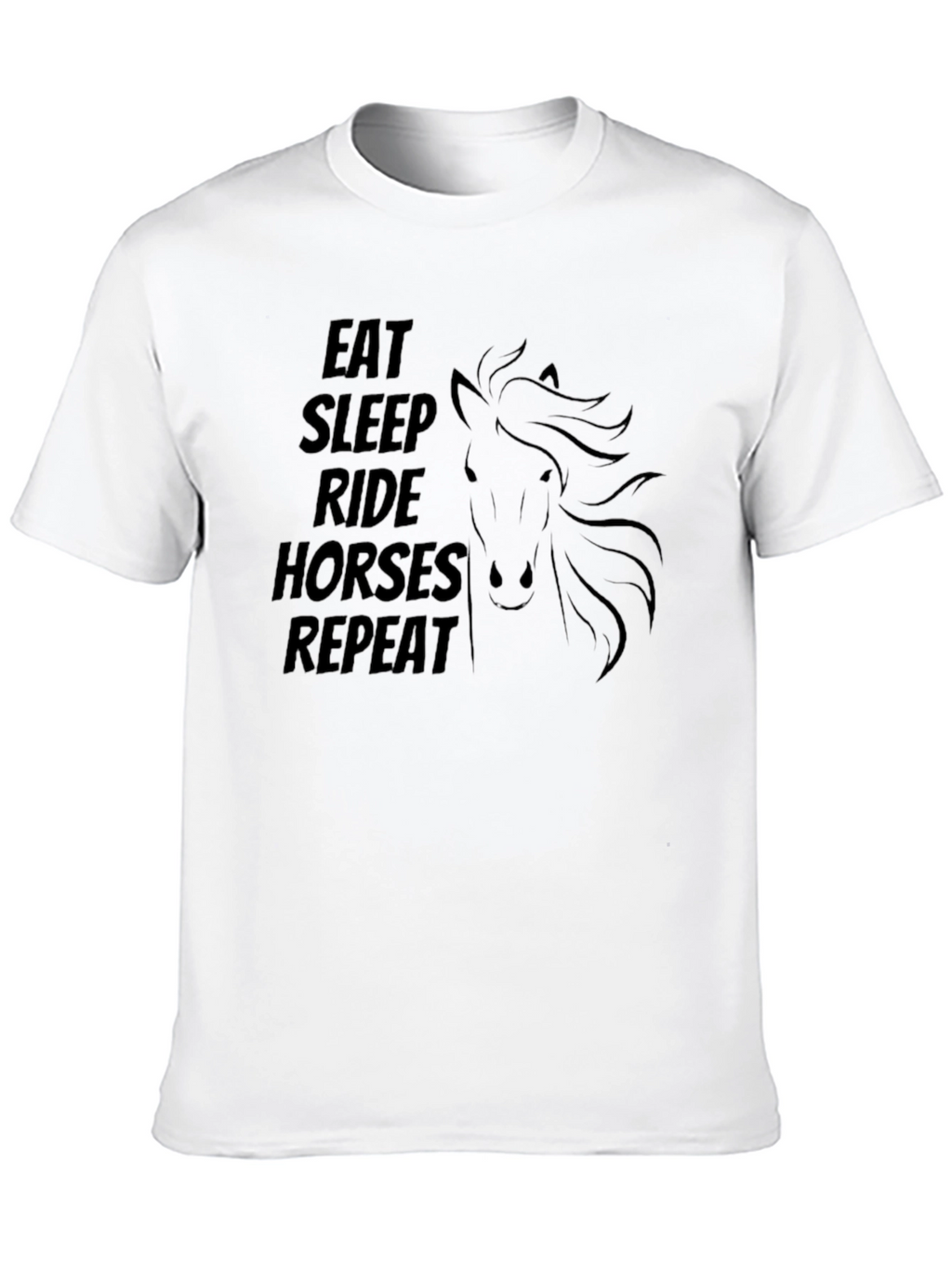 Eat Sleep Ride Horses Repeat Black T-Shirt