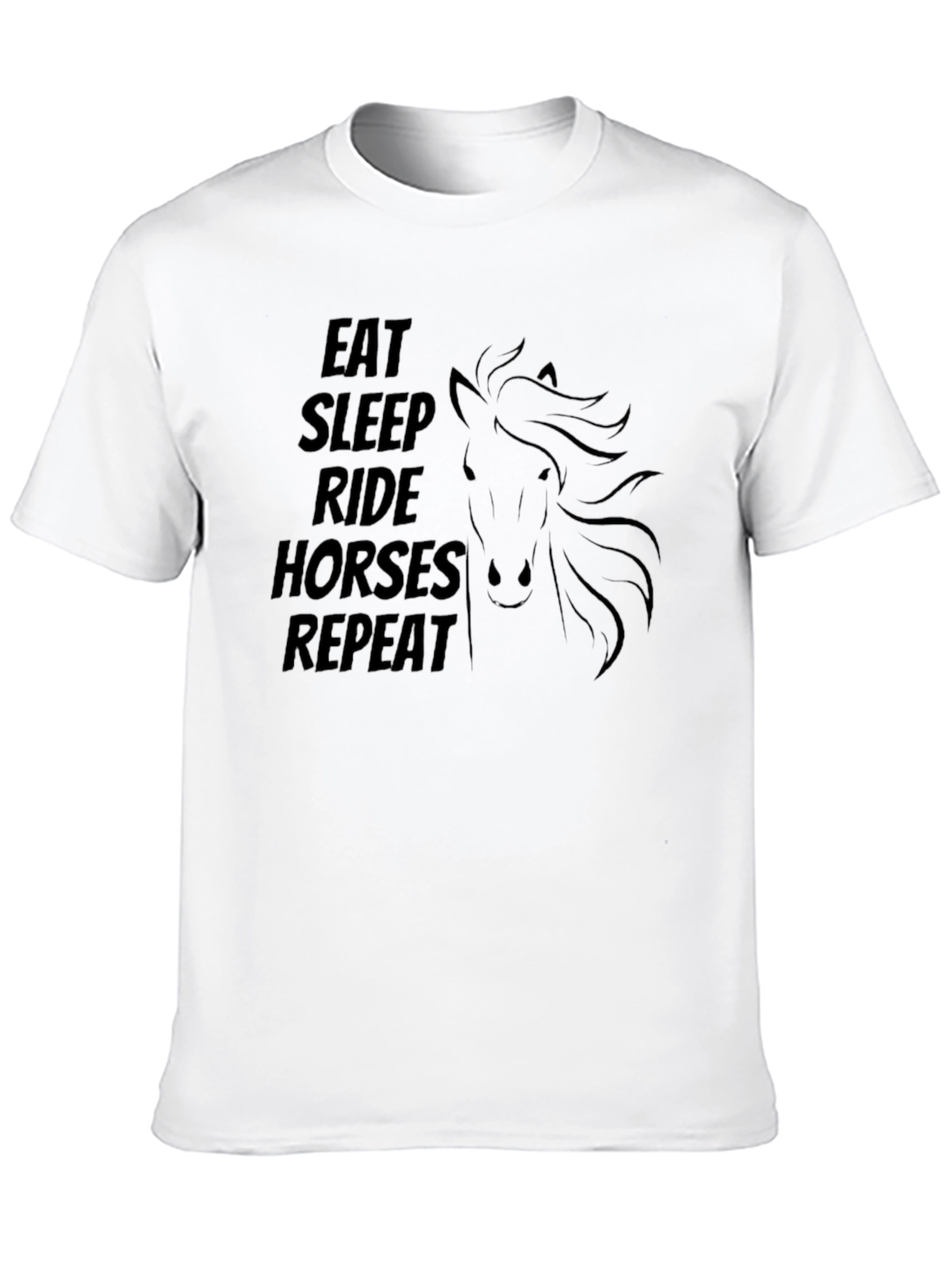 Eat Sleep Ride Horses Repeat Black T-Shirt