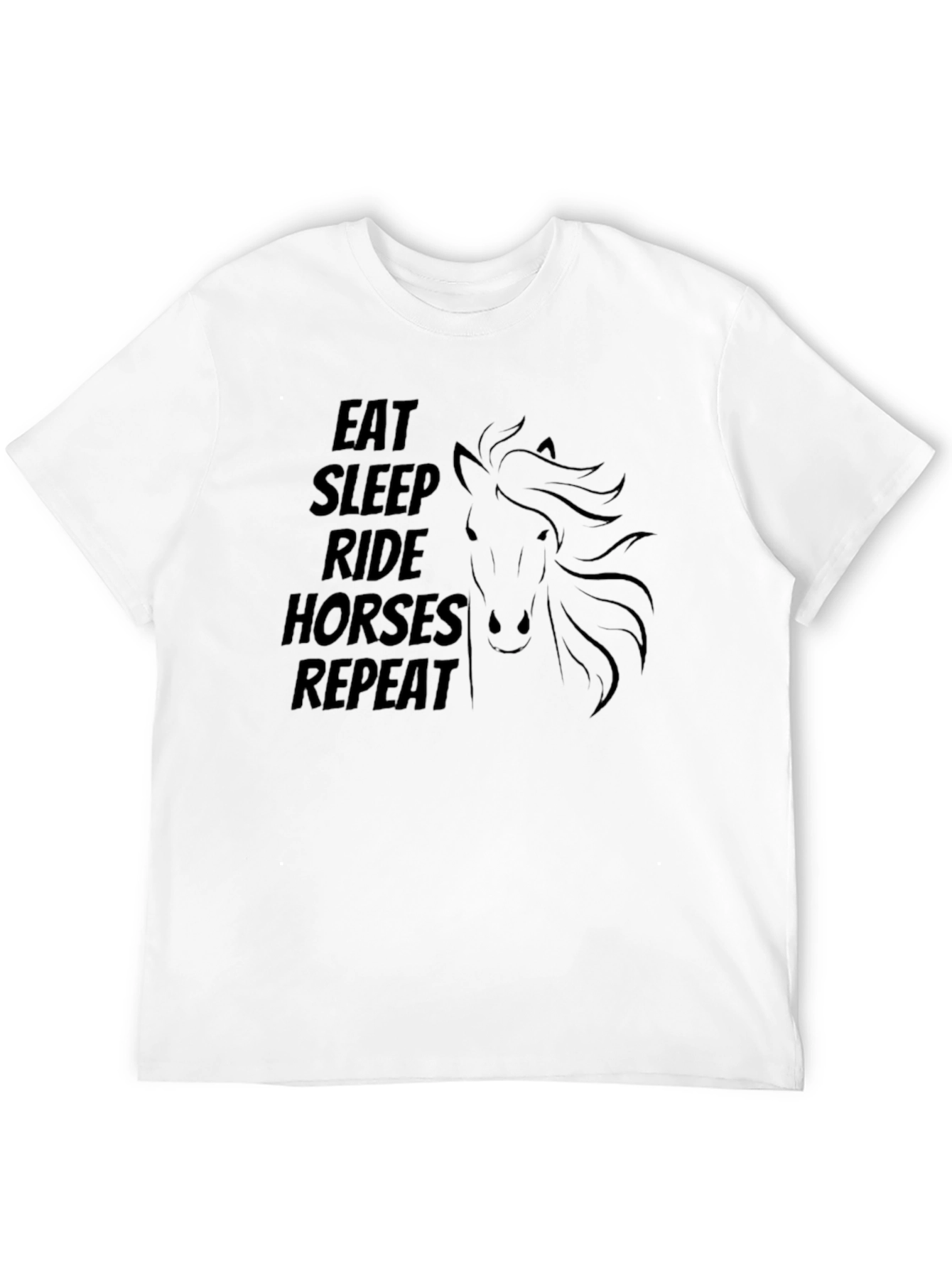 Eat Sleep Ride Horses Repeat Black T-Shirt