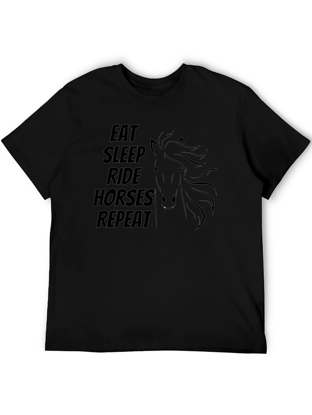 Eat Sleep Ride Horses Repeat Black T-Shirt