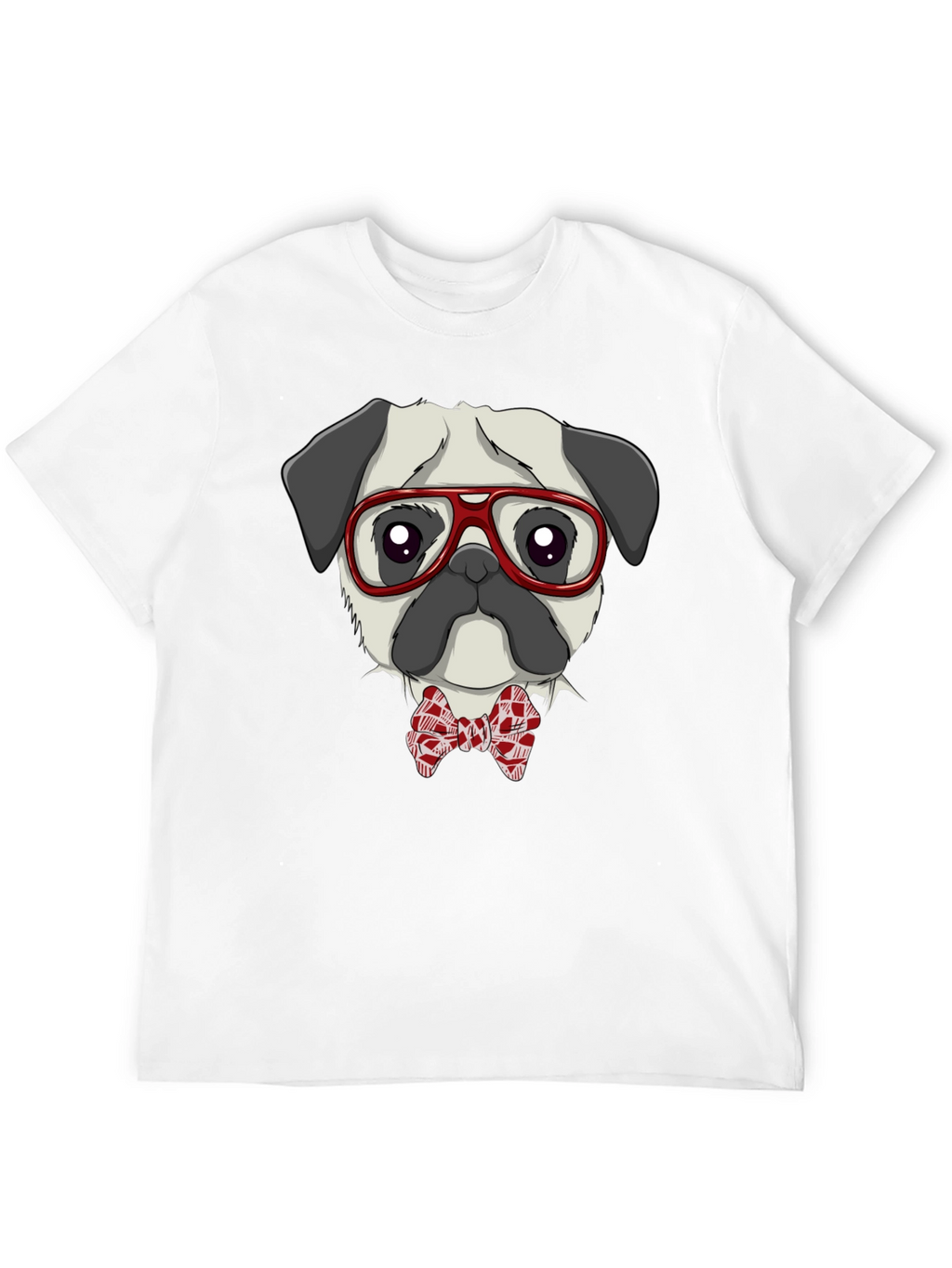 Pug with Glasses & Bow Tie T-Shirt