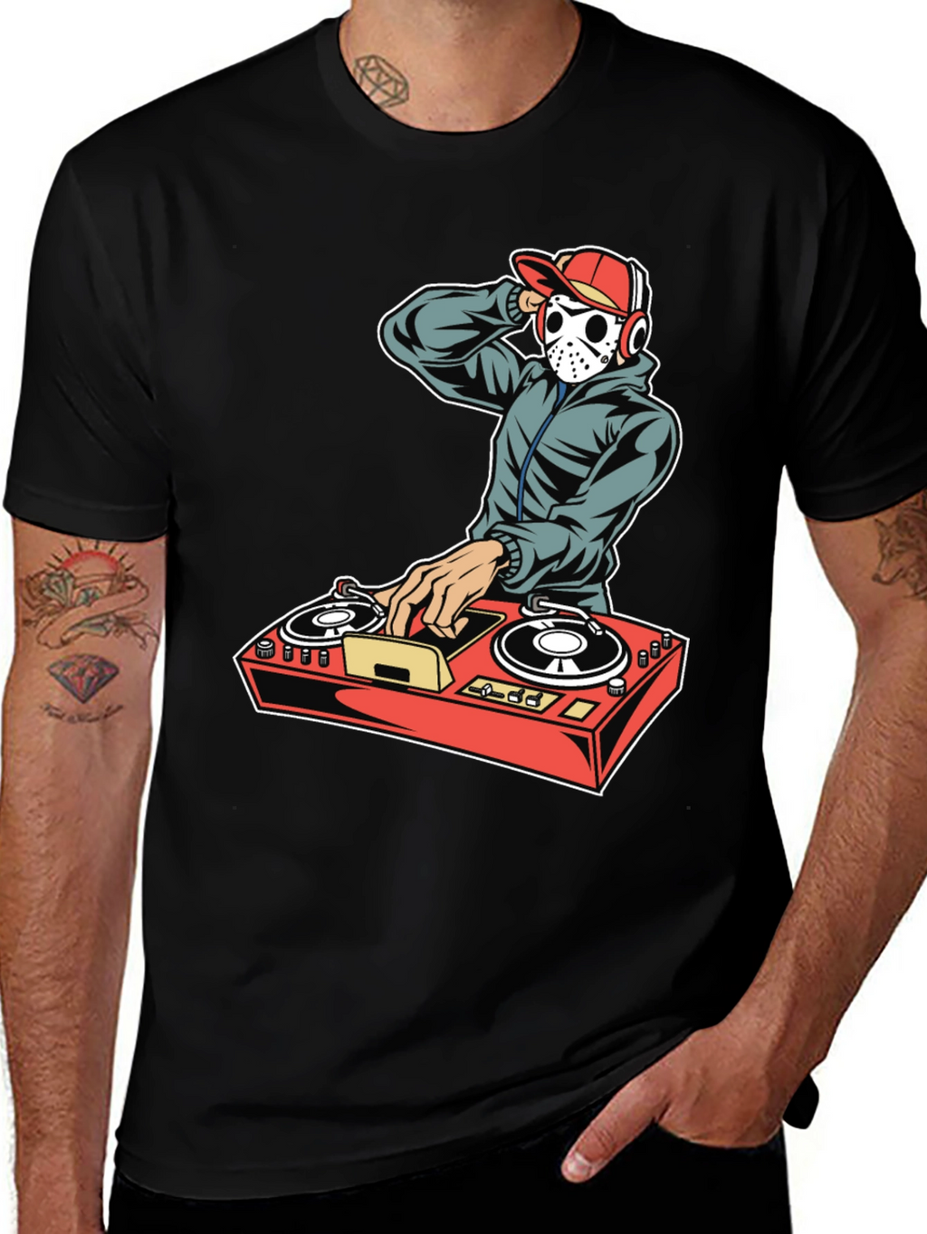 DJ Hockey Mask T-Shirt - Music Mixer Graphic Tee