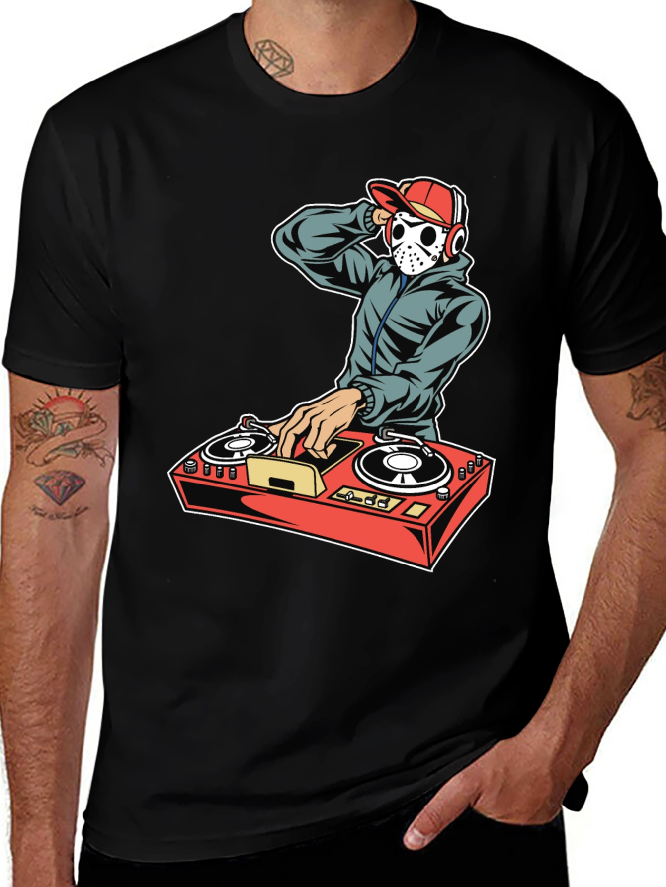 DJ Hockey Mask T-Shirt - Music Mixer Graphic Tee
