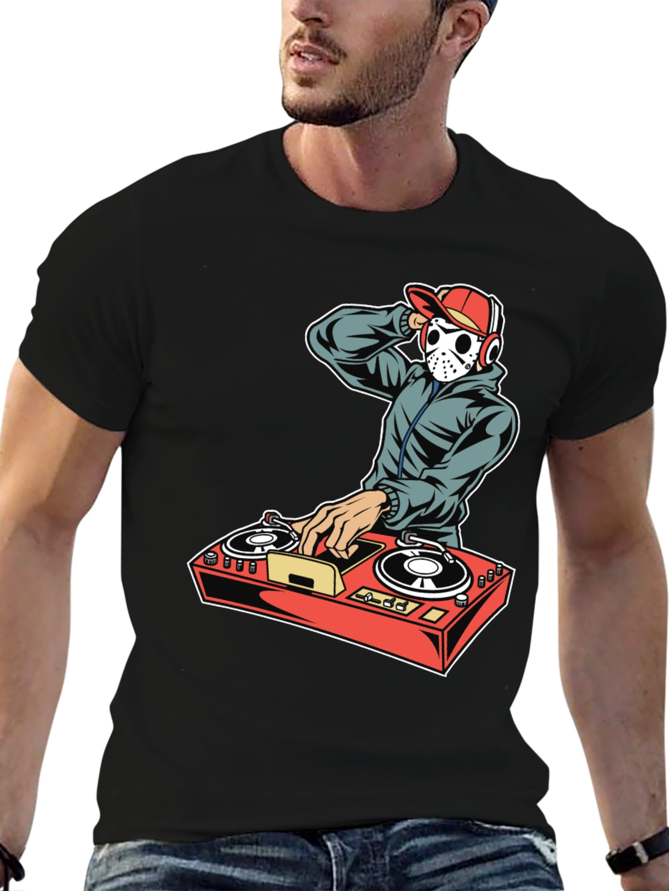 DJ Hockey Mask T-Shirt - Music Mixer Graphic Tee