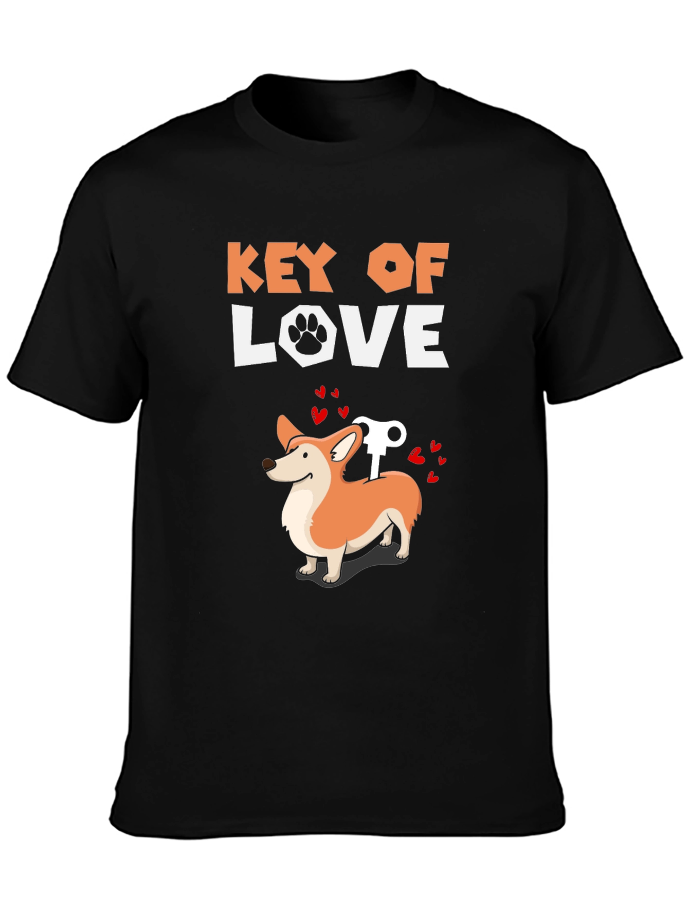 Key of Love Corgi T-Shirt - Cute Dog Tee