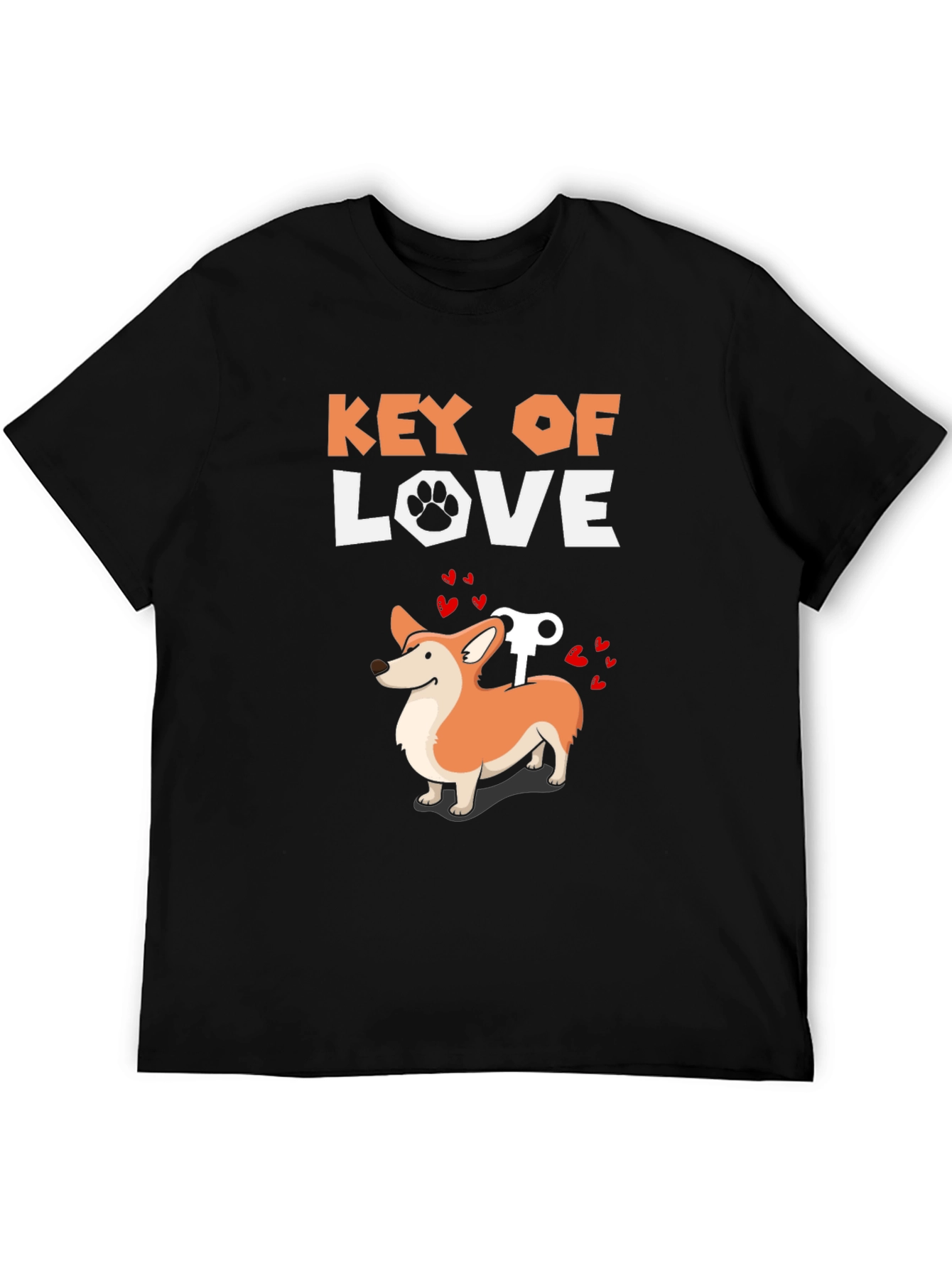 Key of Love Corgi T-Shirt - Cute Dog Tee