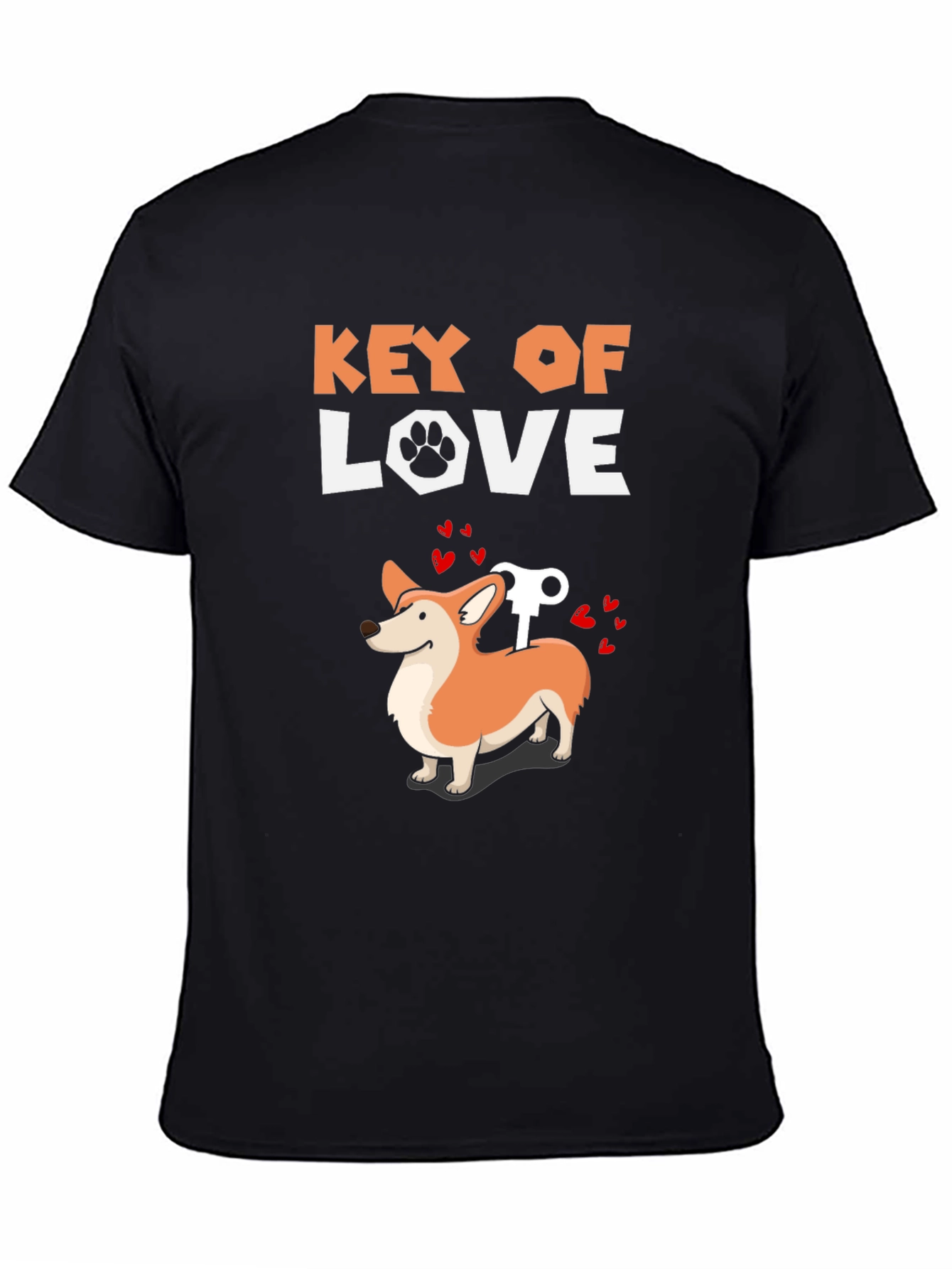 Key of Love Corgi T-Shirt - Cute Dog Tee