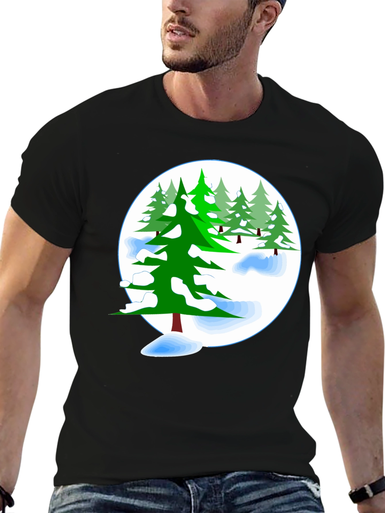 Winter Pine Tree Graphic T-Shirt